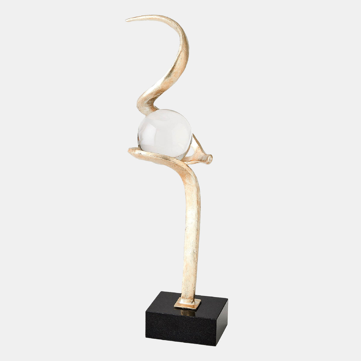 Captured Sphere Sculpture-Silver Leaf