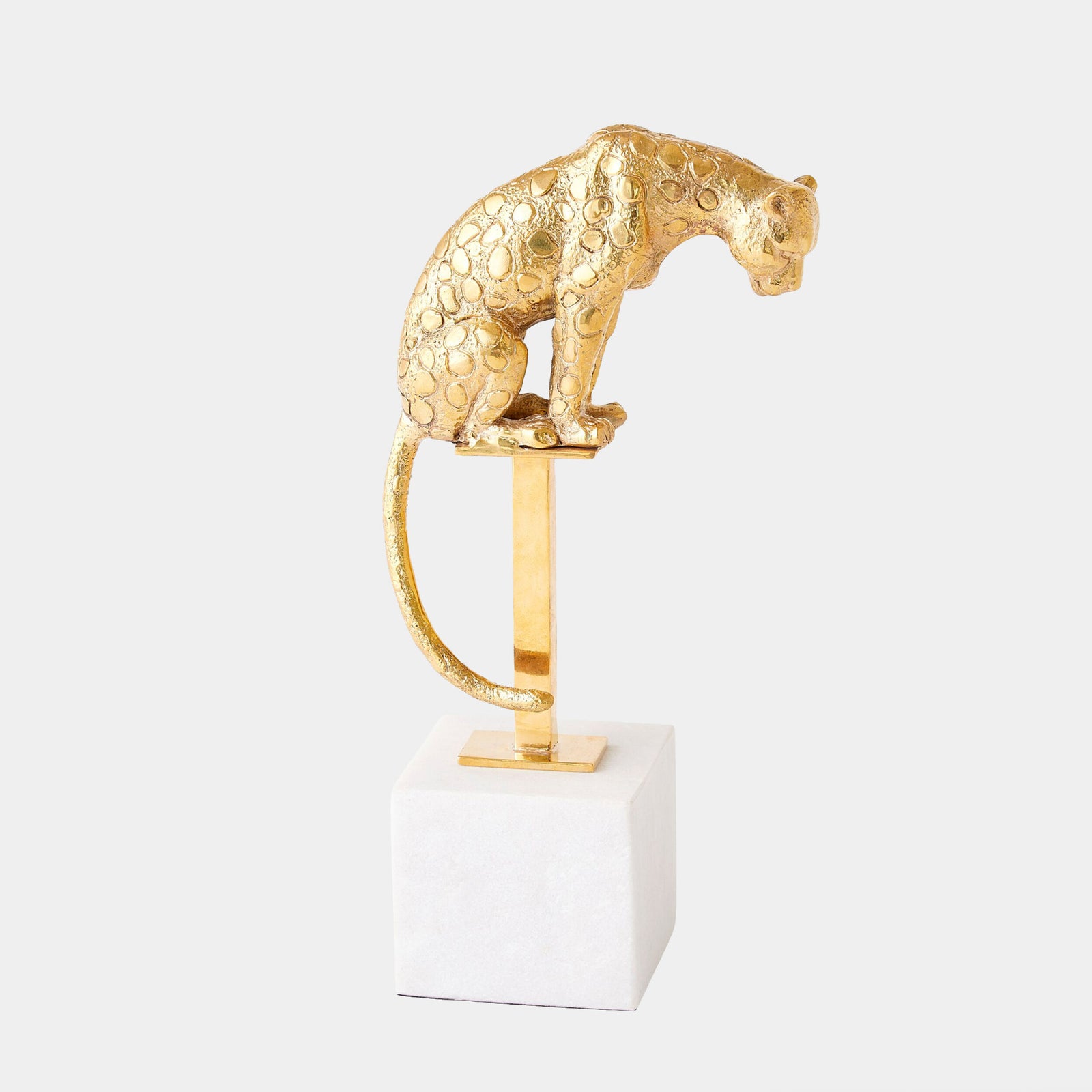 Perched Jaguar on Stand-Brass