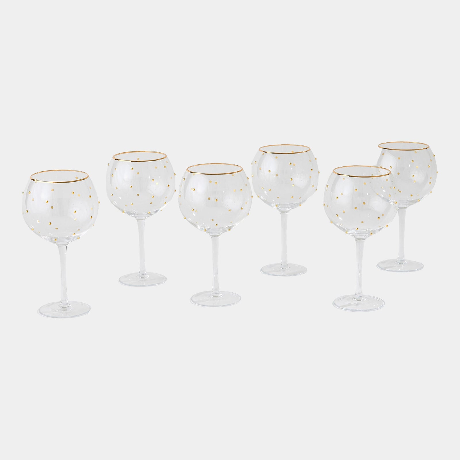 Celebration Goblet Glasses-Clear w/Gold Dots