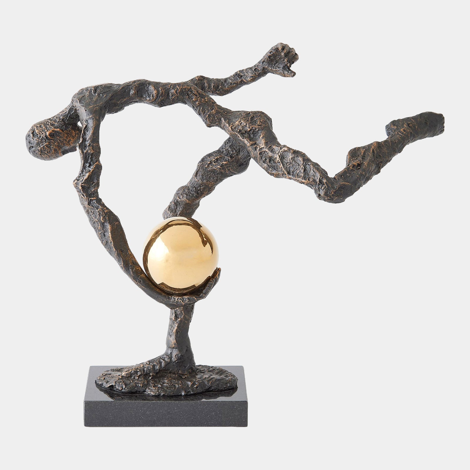 Tripped Up Sculpture-Bronze w/Brass Sphere