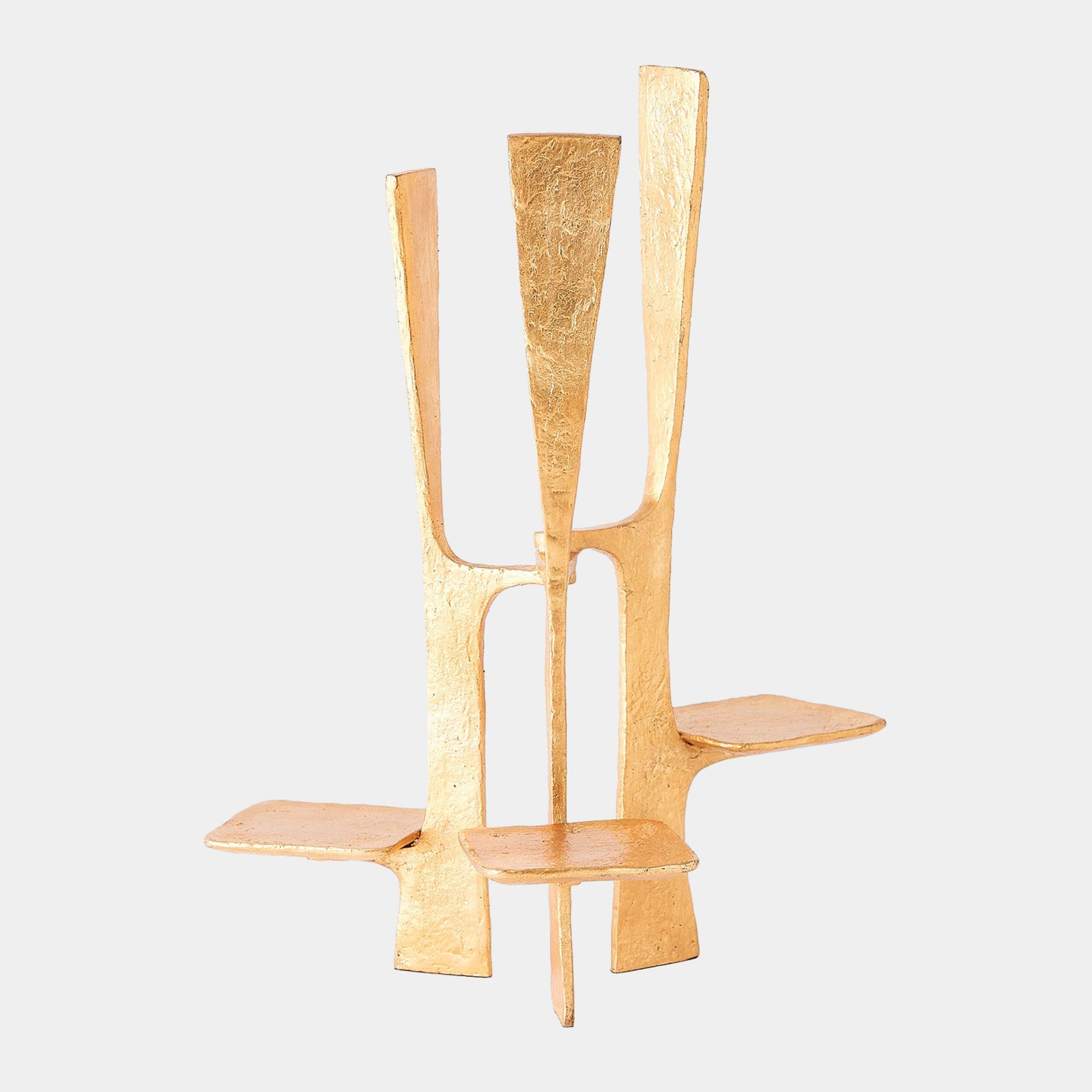 Triune Candleholder-Gold Leaf