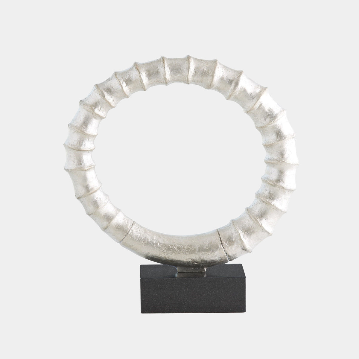 Infinity Horn Sculpture-Silver Leaf