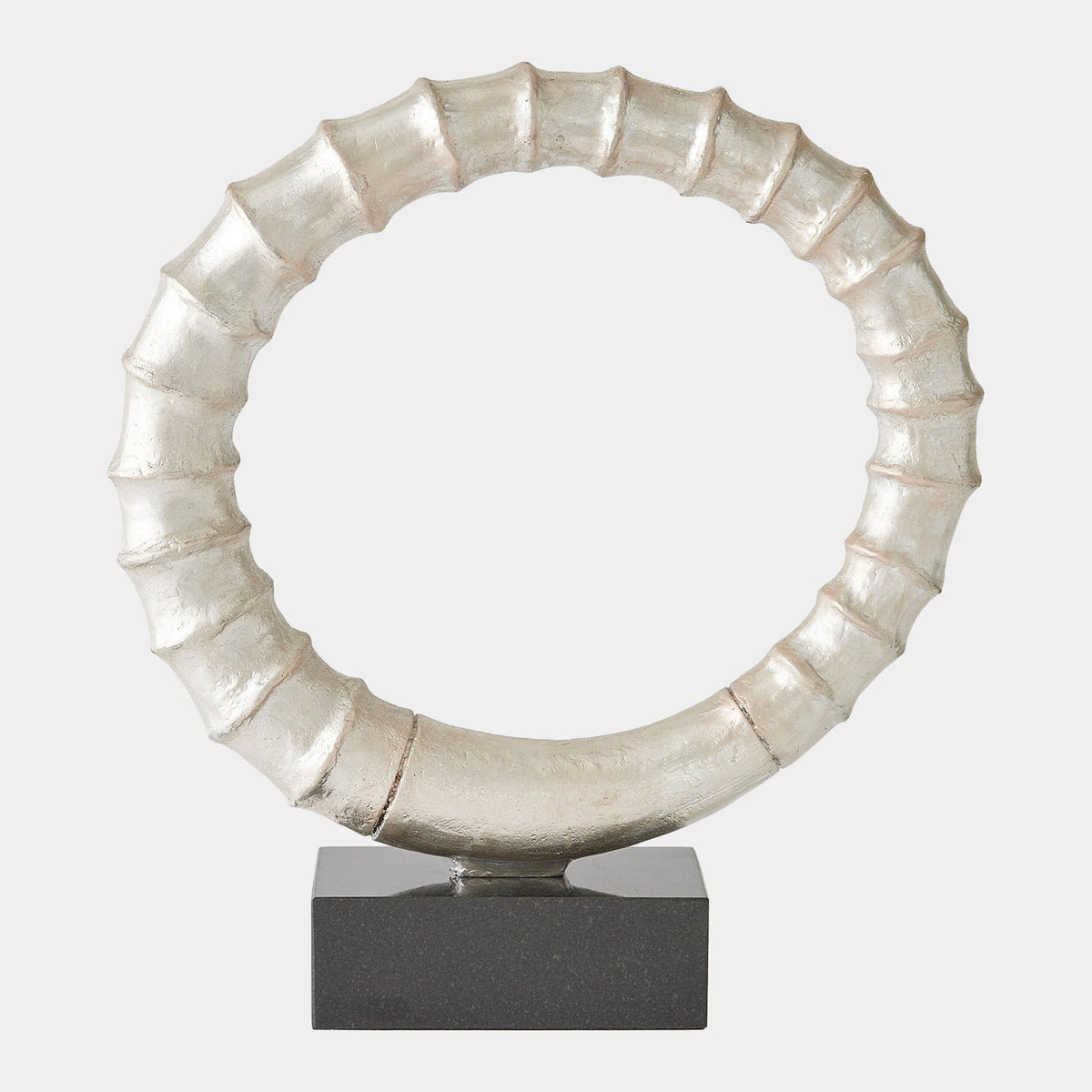 Infinity Horn Sculpture-Silver Leaf