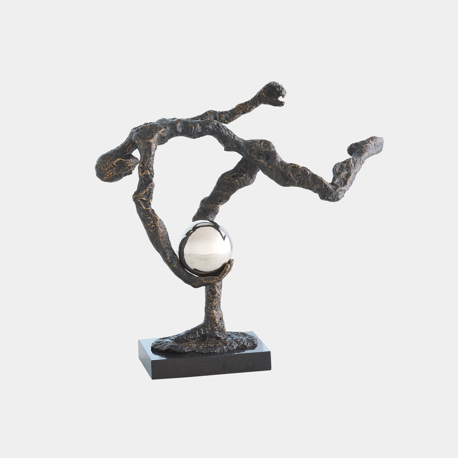 Tripped Up Sculpture-Bronze w/Nickel Sphere