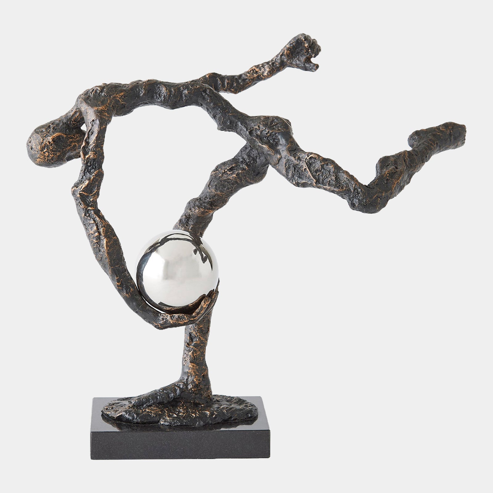 Tripped Up Sculpture-Bronze w/Nickel Sphere