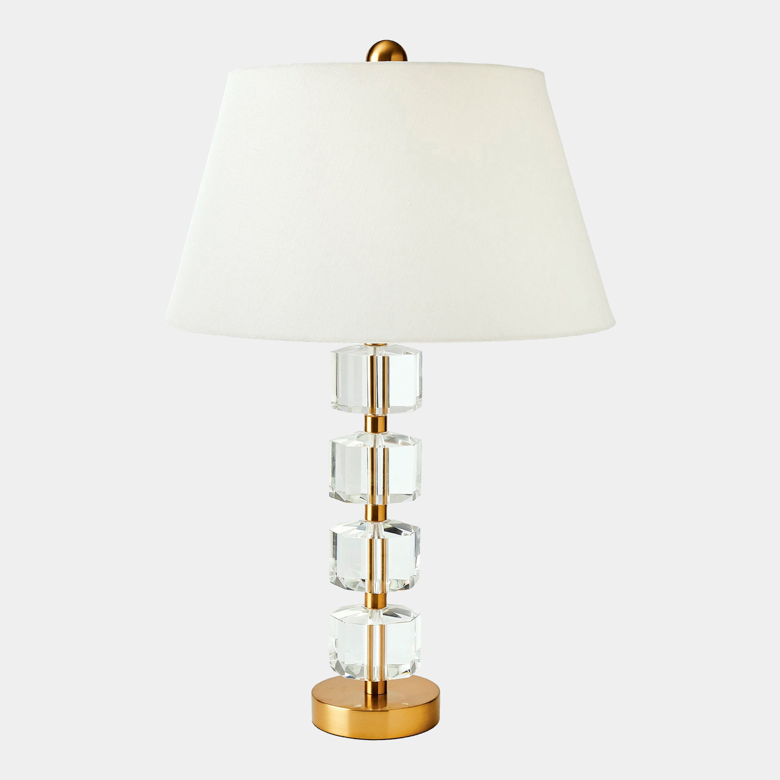Clara Stacked Faceted Crystal Lamp