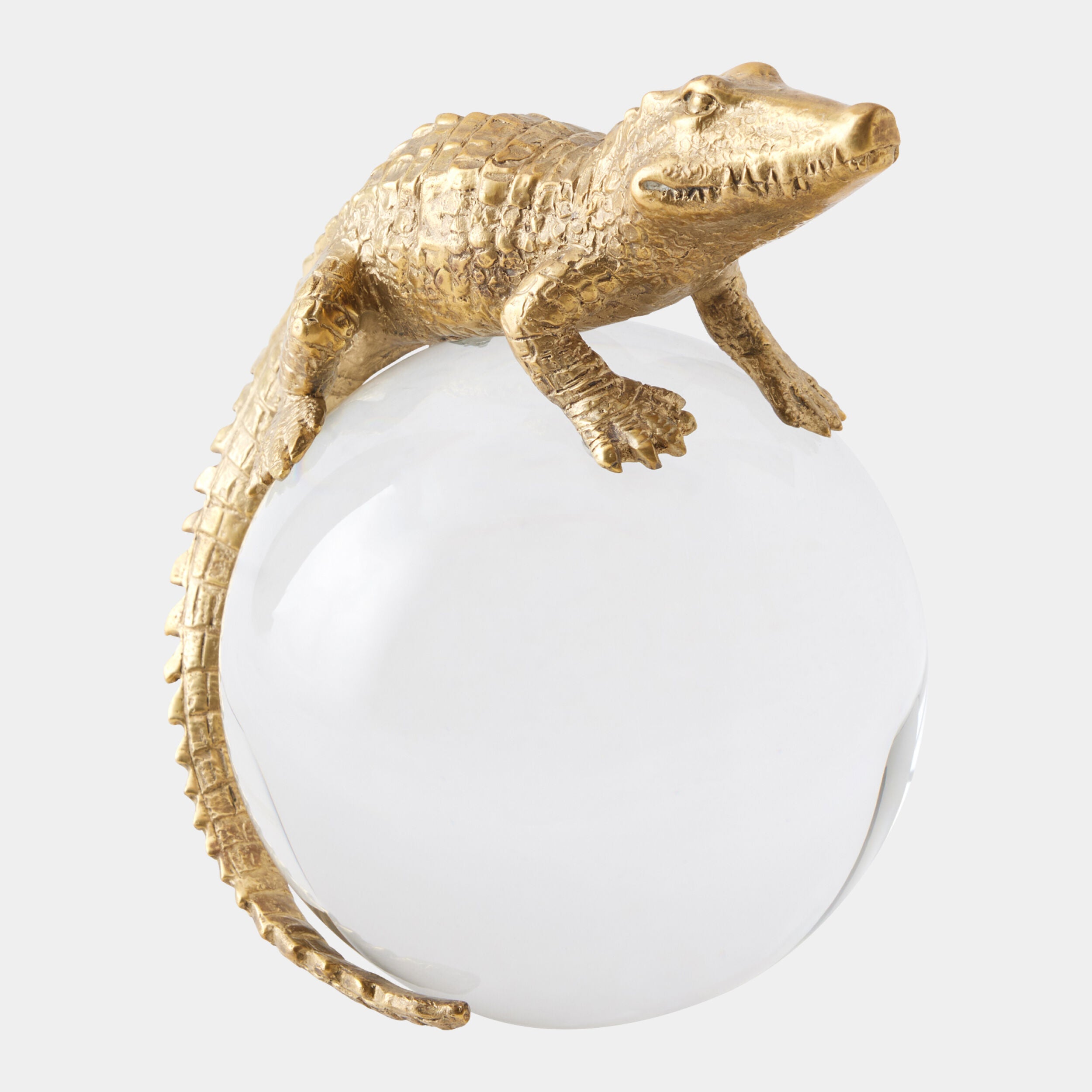 Alligator on Orb-Brass