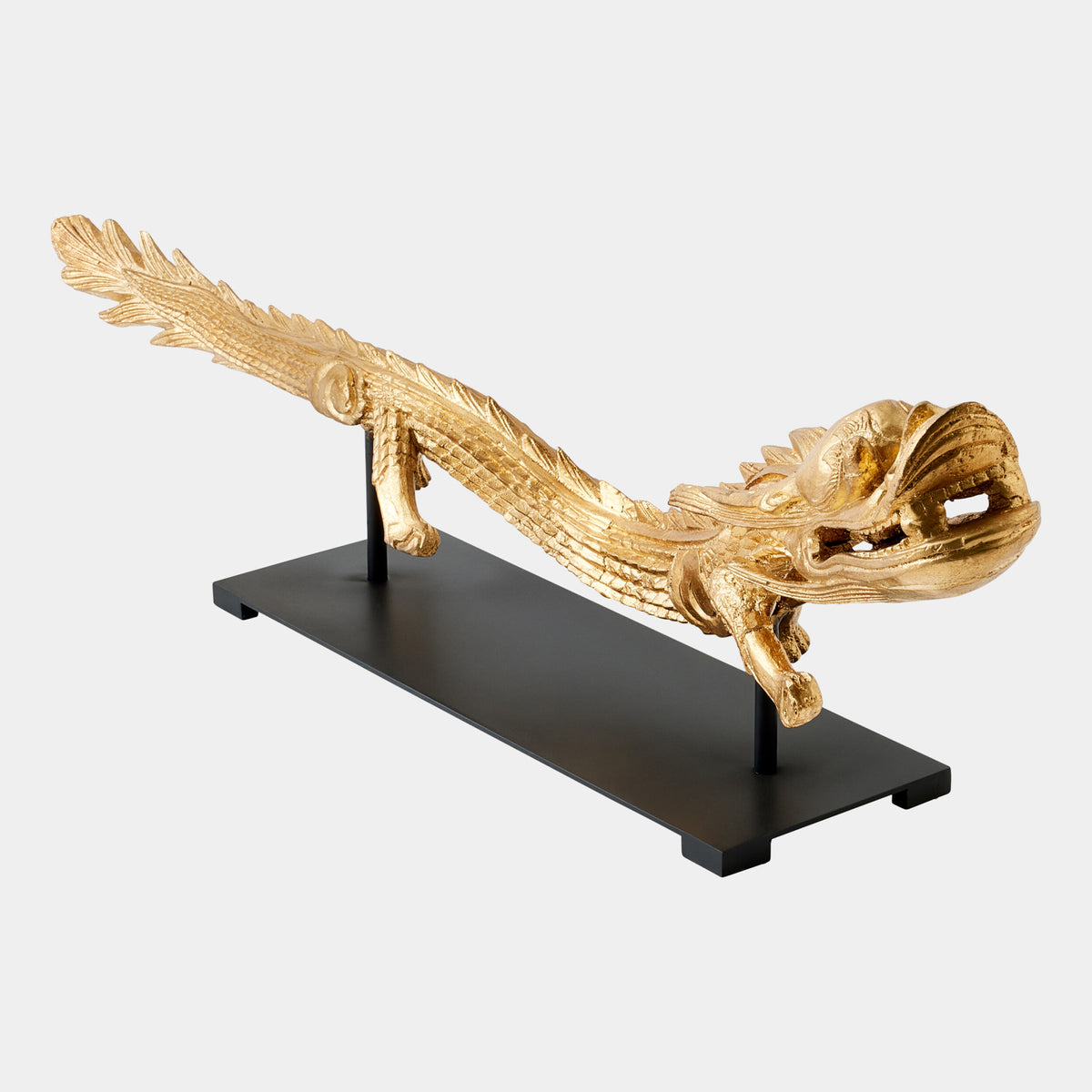 Dragon Sculpture on Stand-Gold Leaf