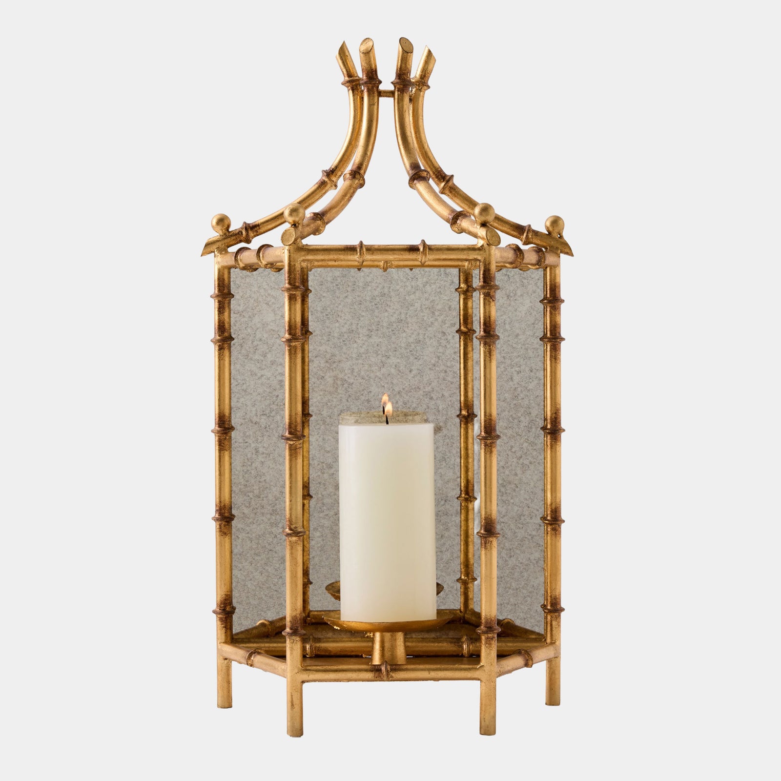Bamboo Wall Lantern-Gold Leaf