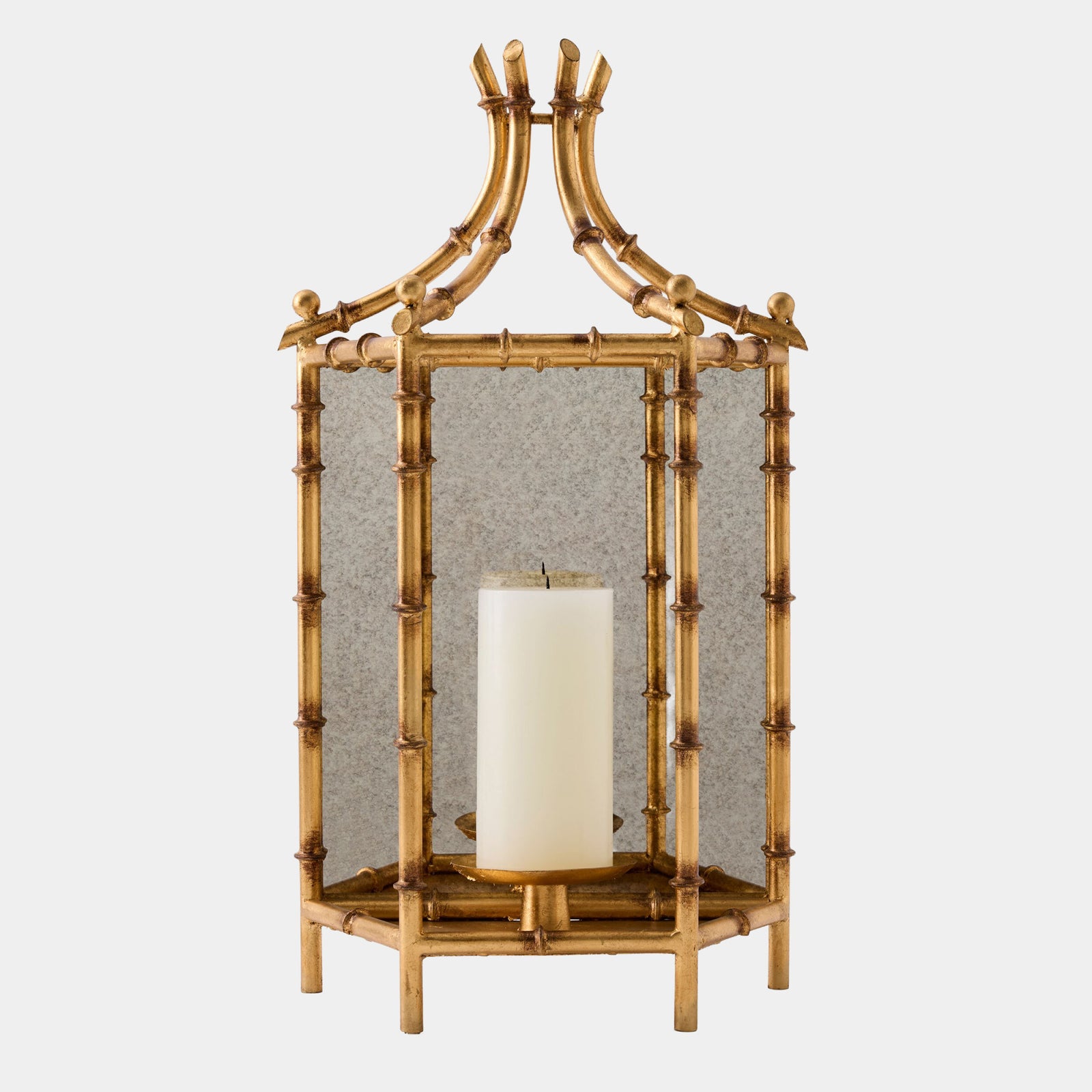Bamboo Wall Lantern-Gold Leaf