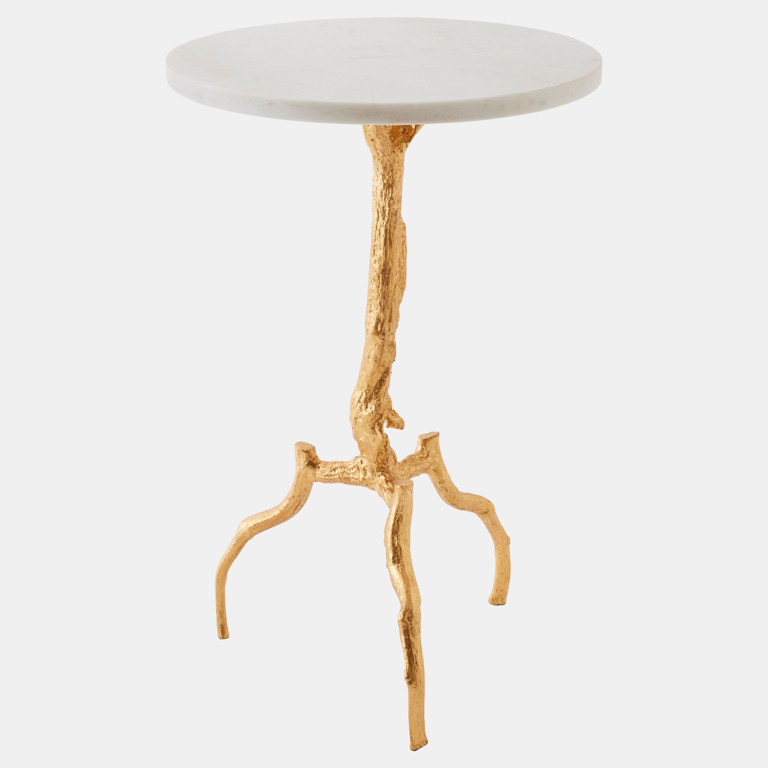 3 Legged Twig Table-Gold Leaf