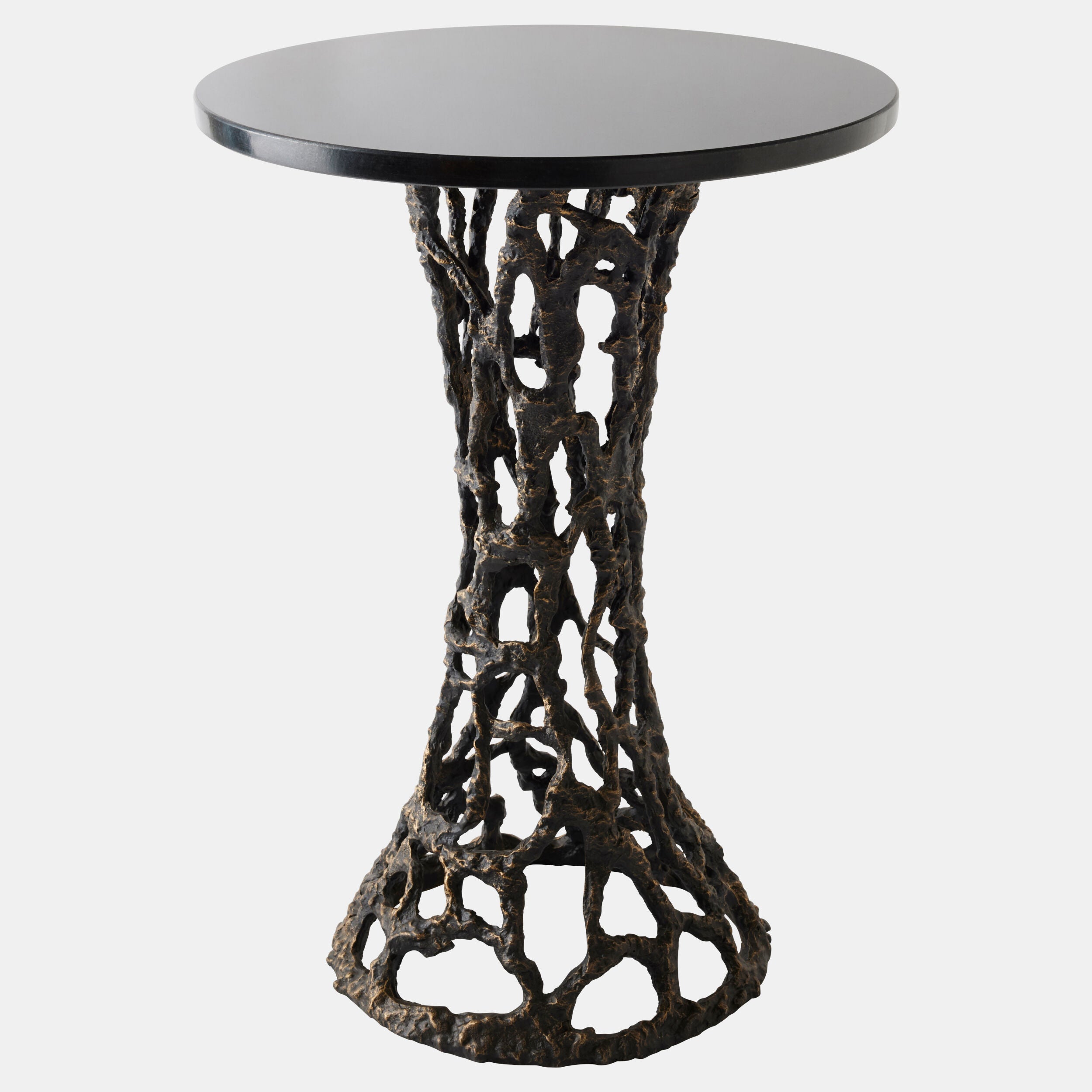 Filamento Side Table-Bronze/Black Marble