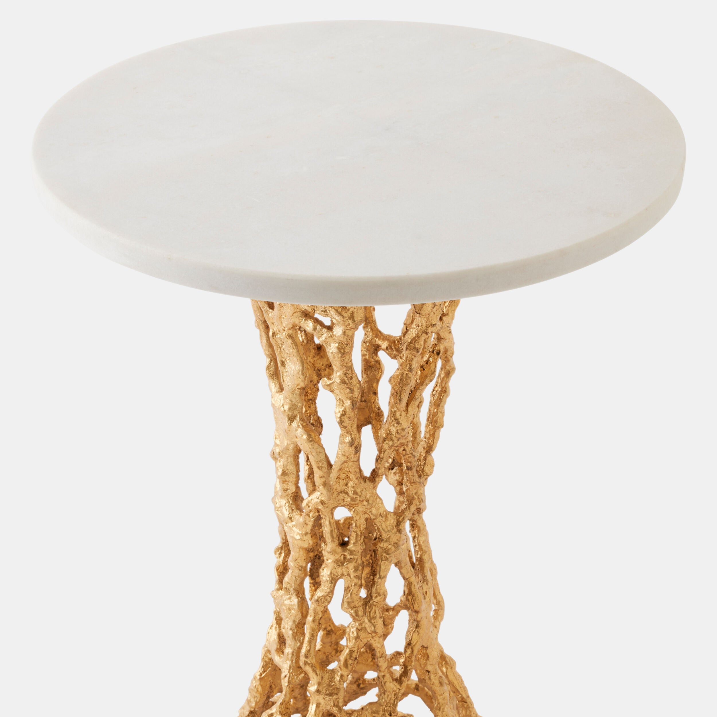 Filamento Side Table-Gold Leaf/White Marble