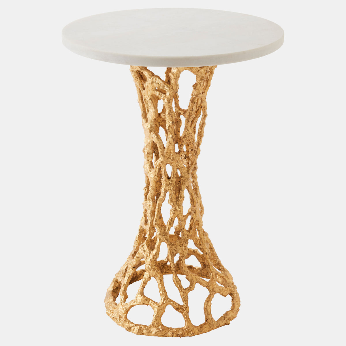 Filamento Side Table-Gold Leaf/White Marble