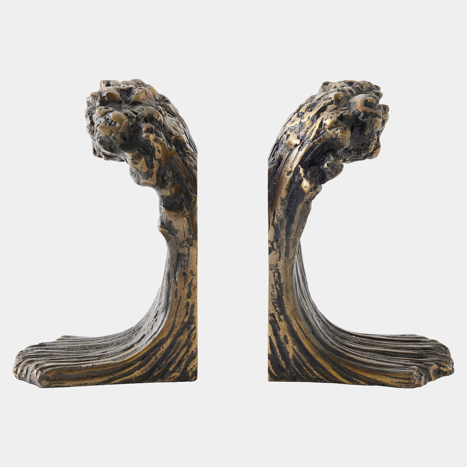 Wave Bookends-Bronze