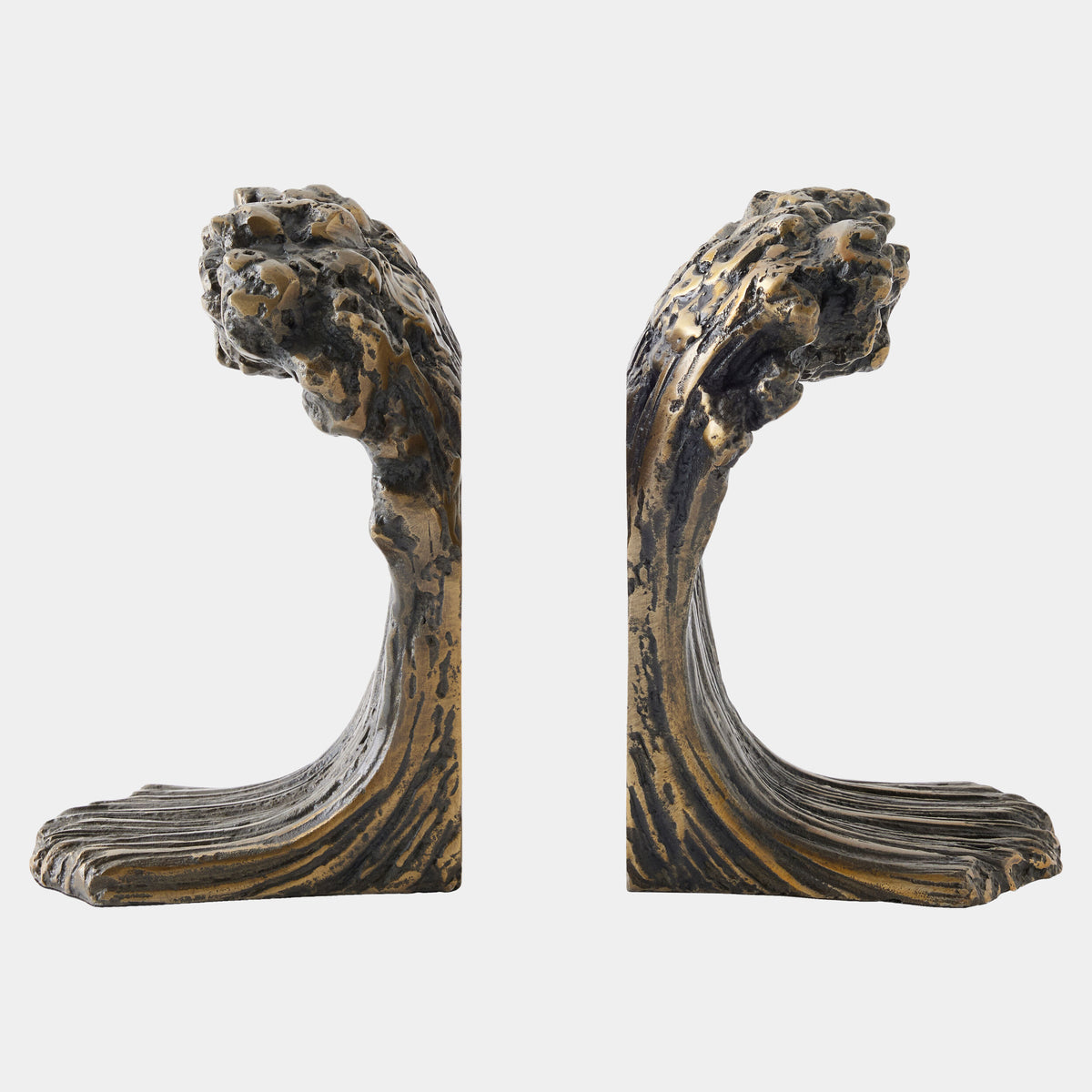 Wave Bookends-Bronze