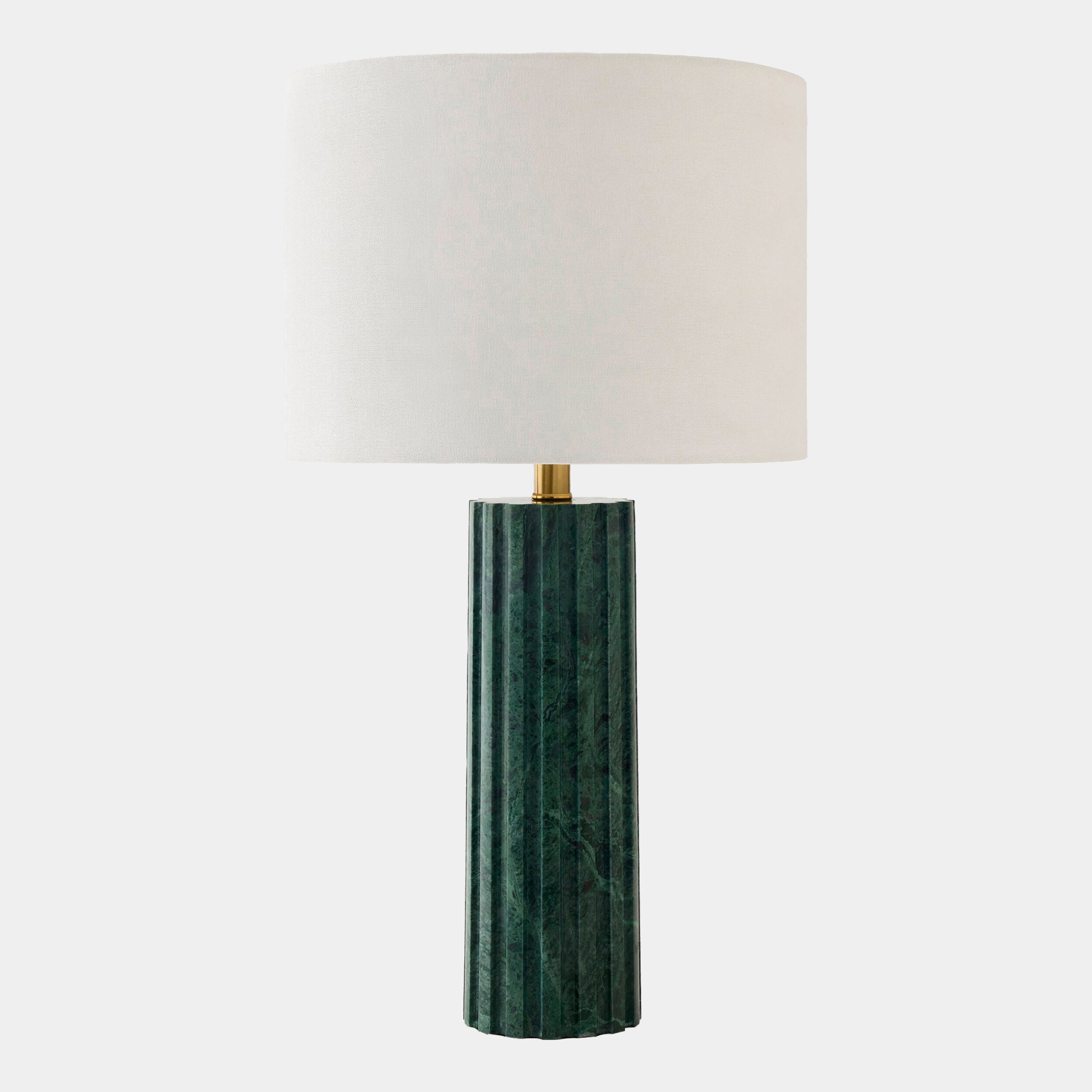 Grooved Marble Lamp-Green