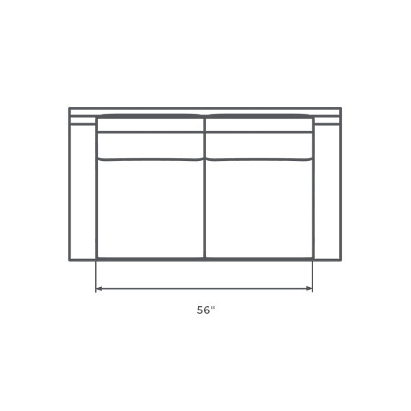 LAB Standard Depth Loveseat in Leather