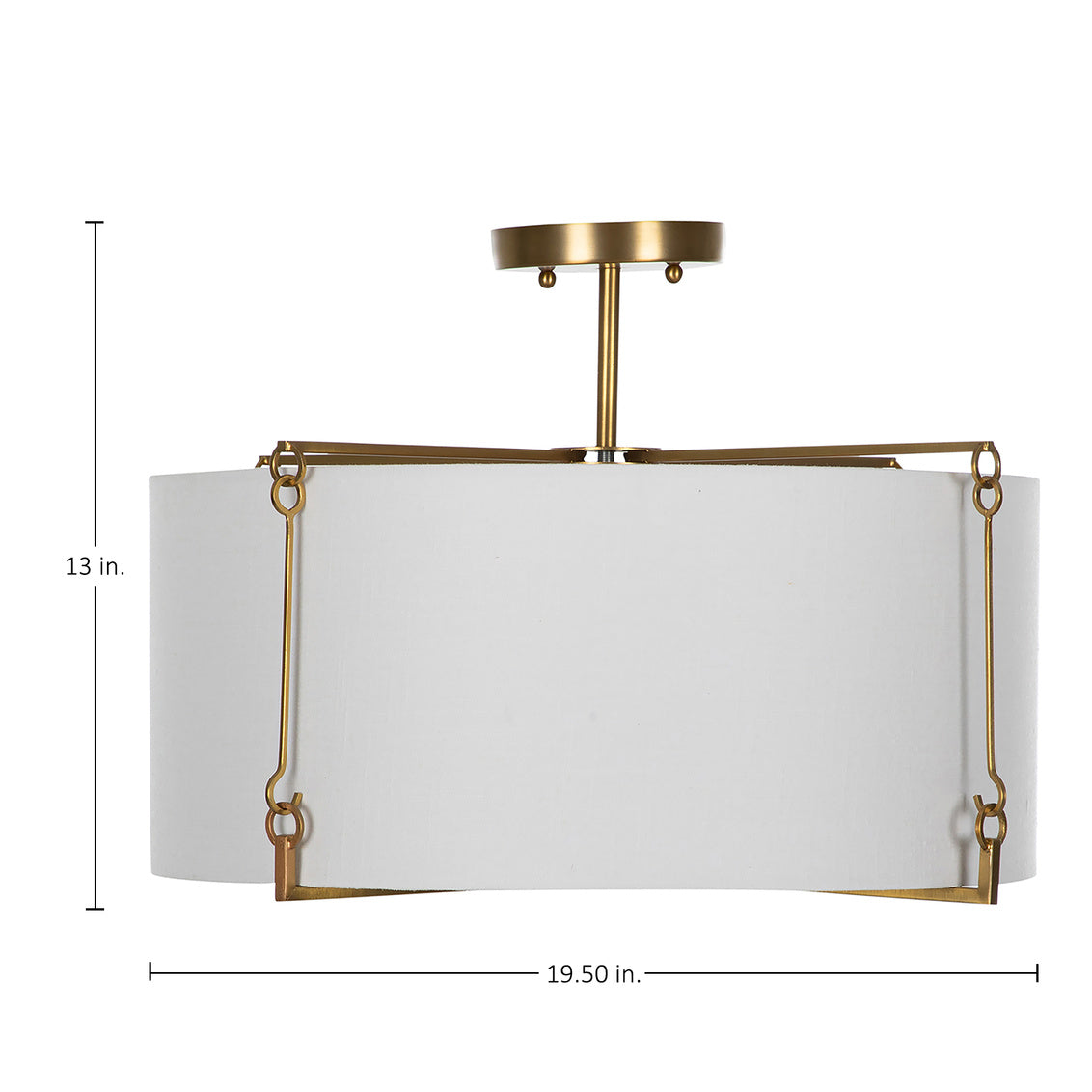 Theresa Semi-Flush Mount - Brass
