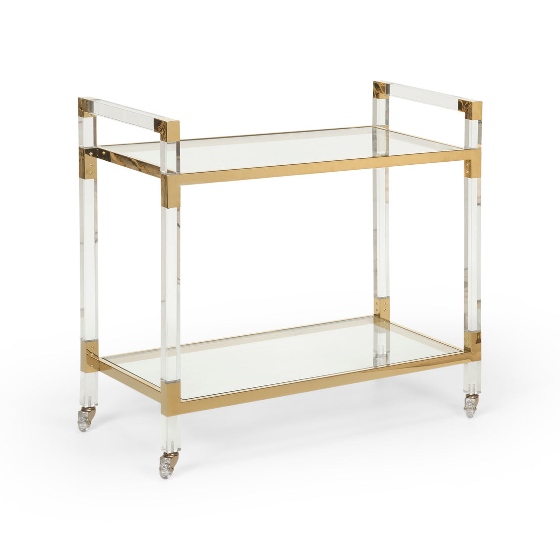 Acrylic Bar Cart - Brass in 34.5 / Acrylic - Chelsea House