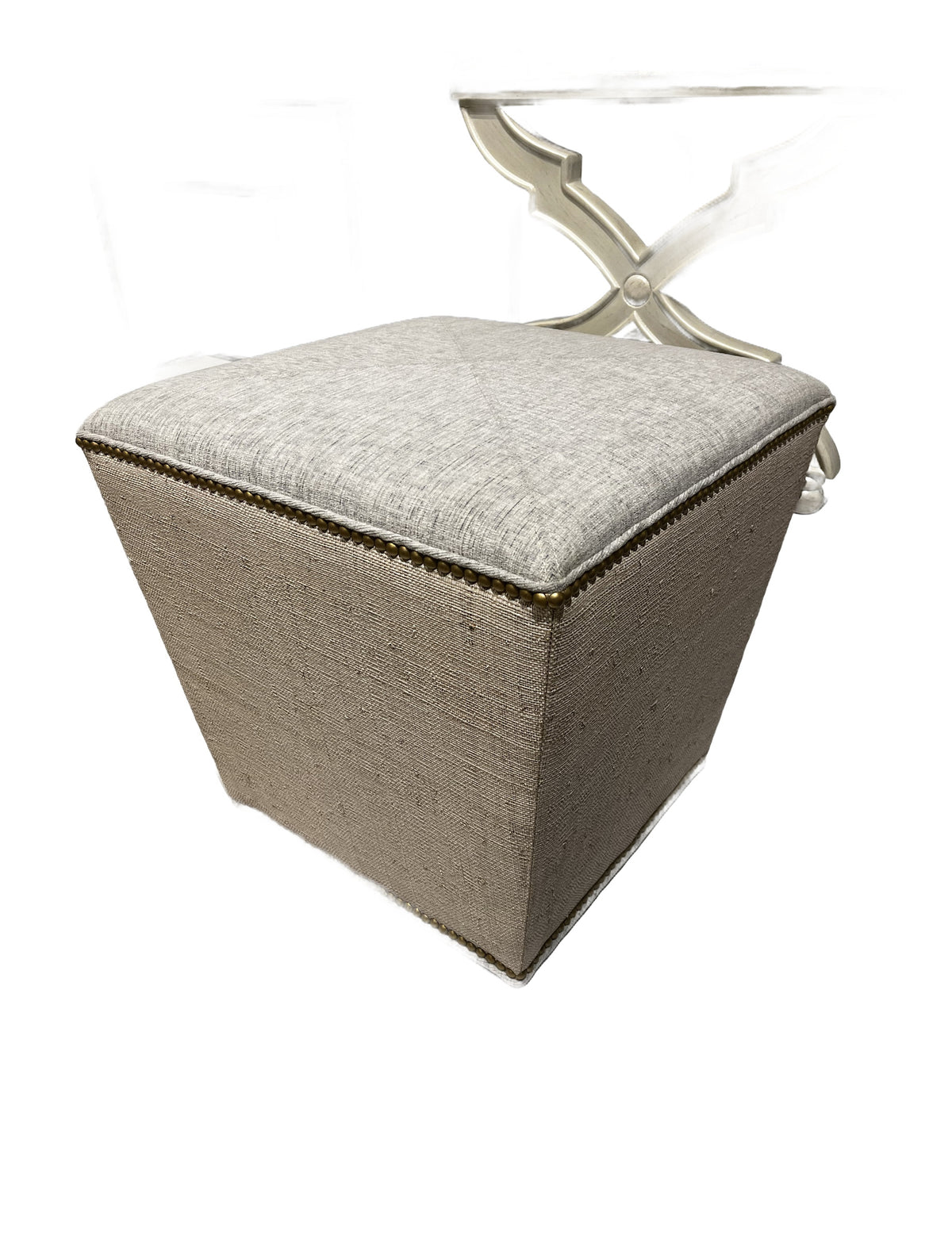 Kiki Ottoman in Boardwalk Rain