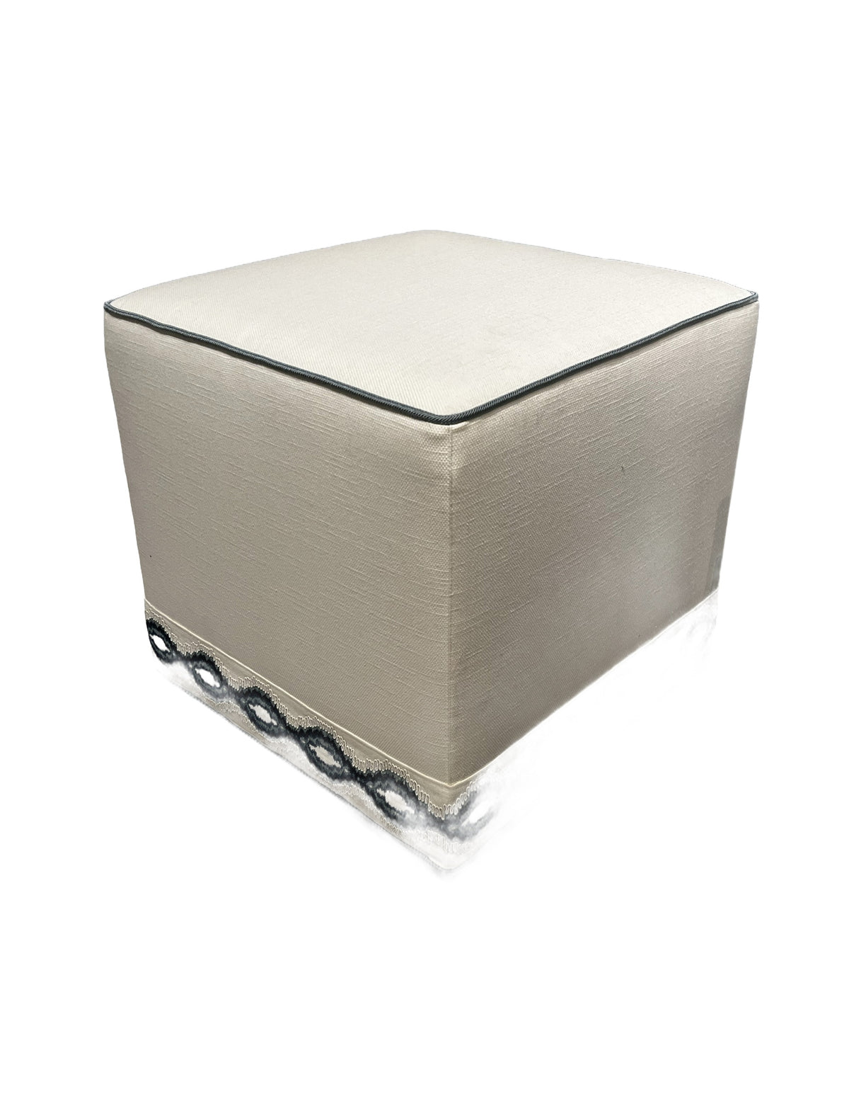 Lulu Ottoman in Cambric Snow