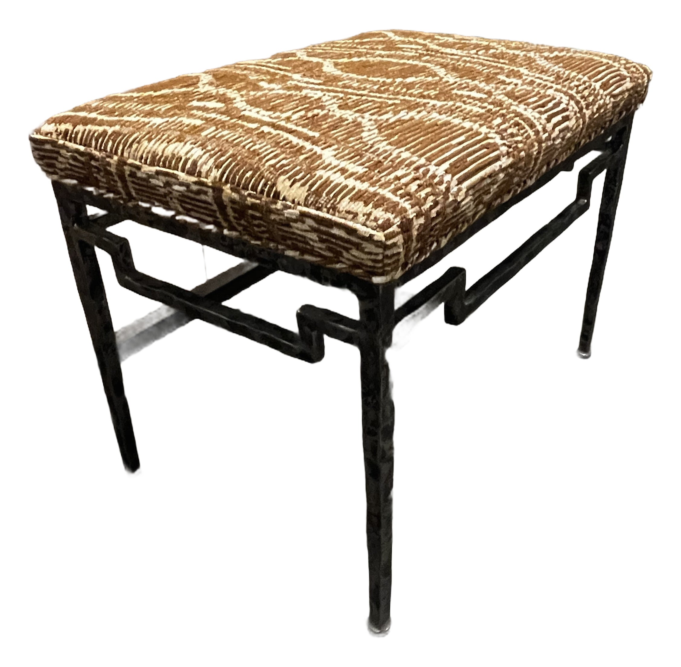 Destin Metal Ottoman in Oaklynn Cognac