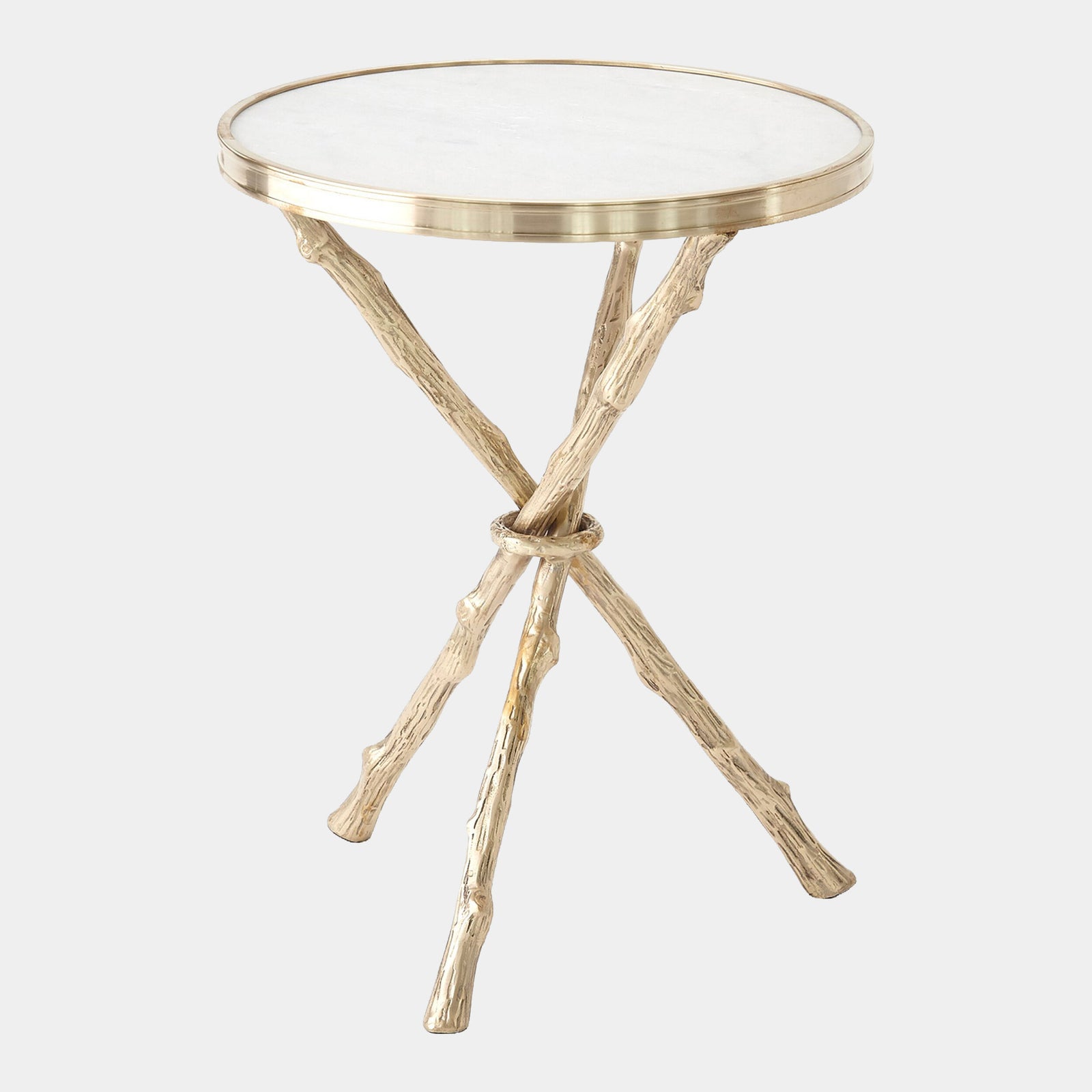 Twig Table-Brass/White Marble