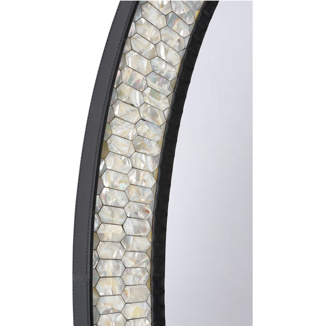 Mother of Pearl Mirror in 42 / Leather - Chelsea House