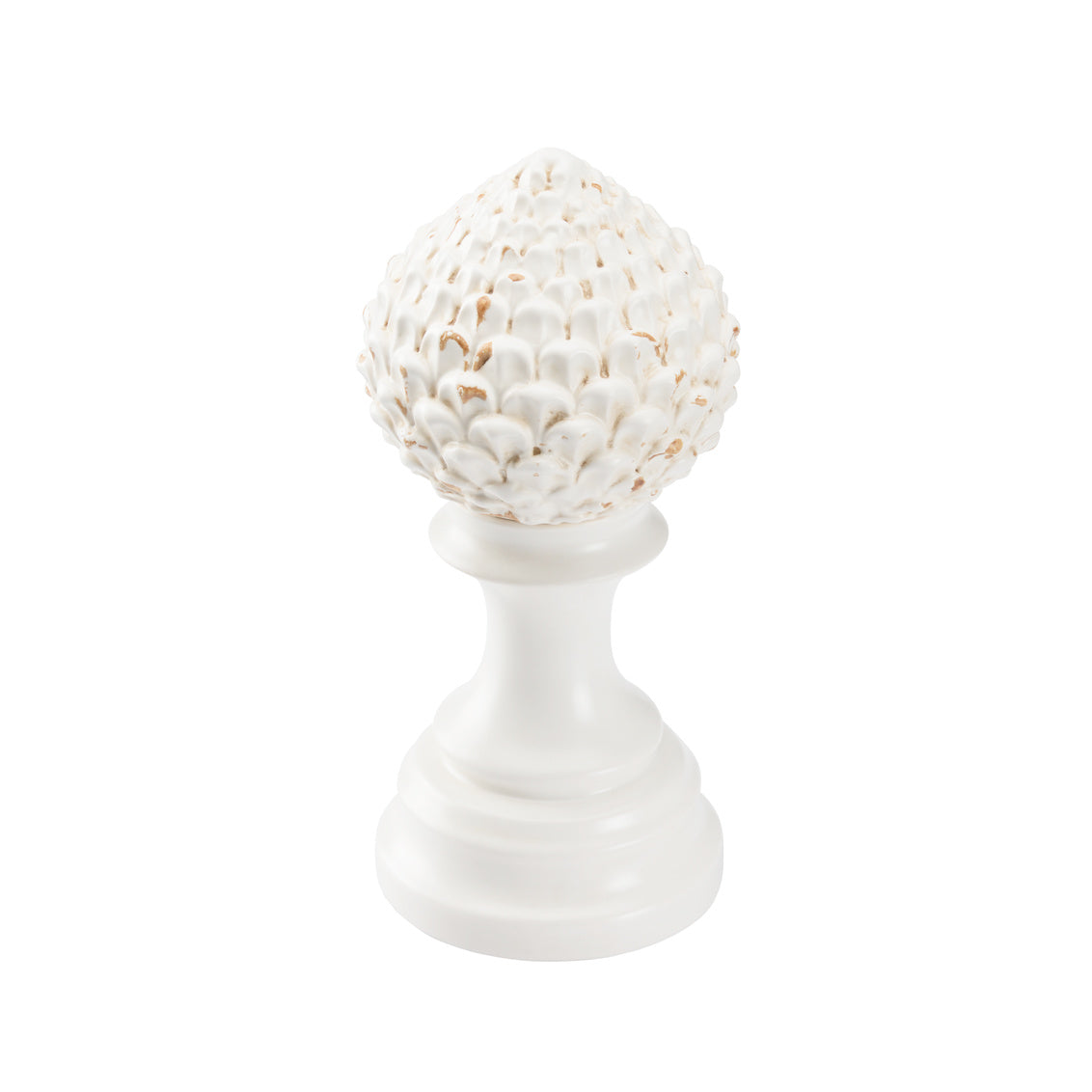 Artichoke Finial - White (Sm) in 9.5 / Ceramic/Porcelain - Chelsea House