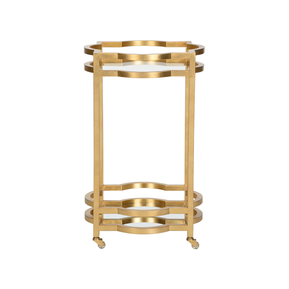 Quatrefoil Bar Cart - Gold in 34 / Metal - Chelsea House