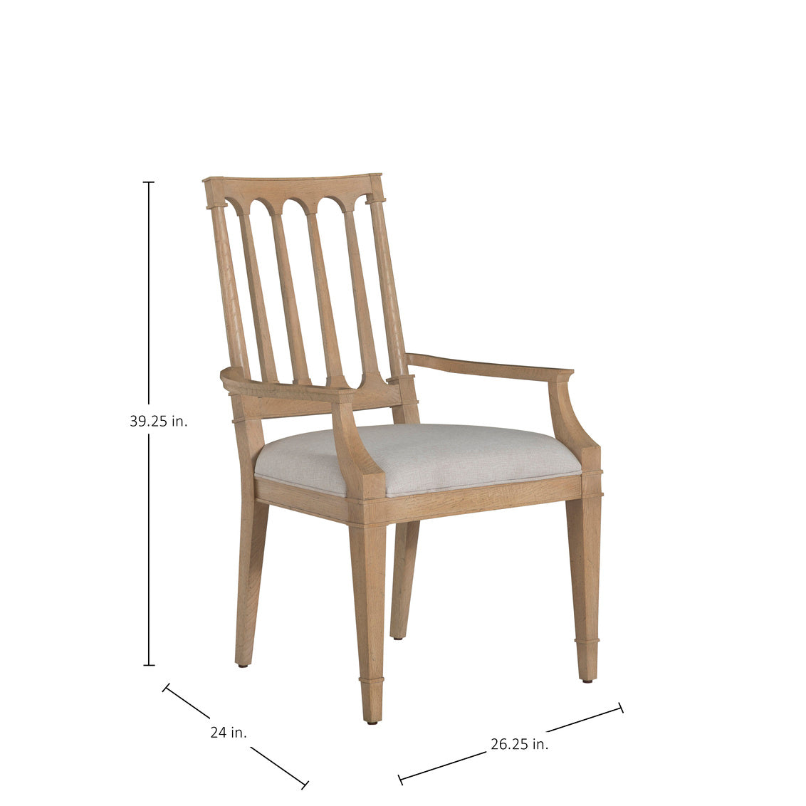 Mathis Dining Arm Chair - Rustic French Oak