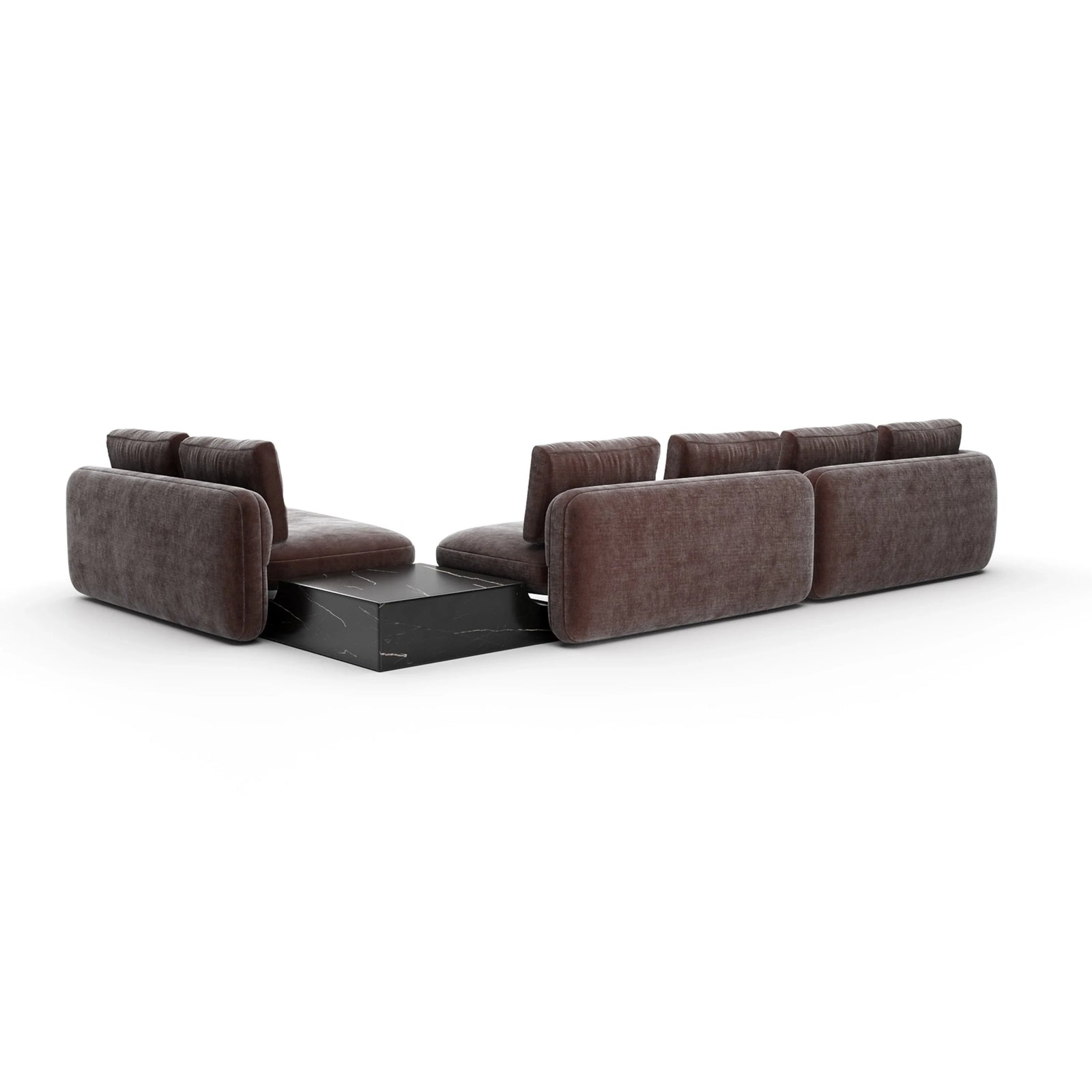 Overlap L Bumper Sectional Dk Taupe