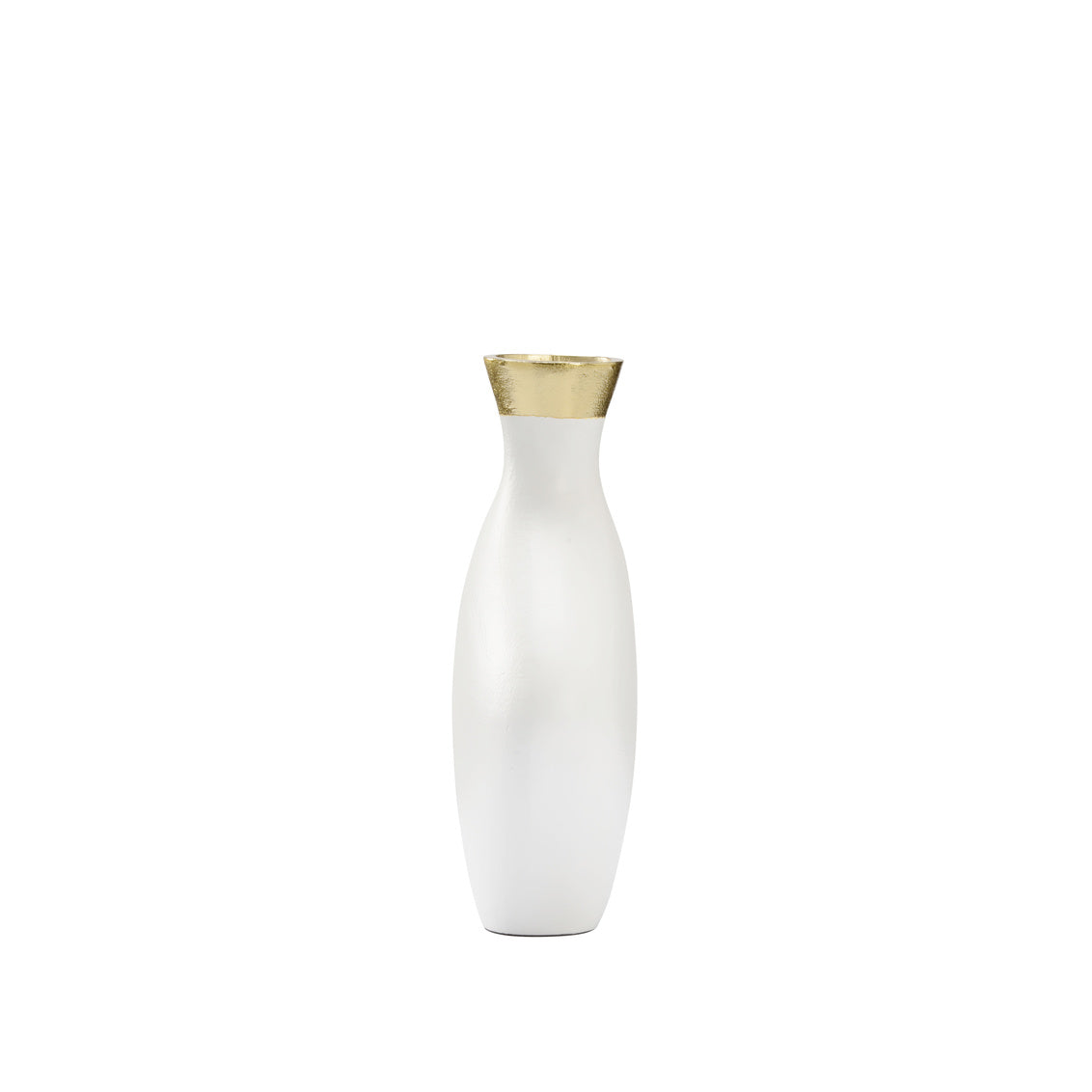 Asymmetric Vase - White (Sm) in 10.5 / Aluminum - Chelsea House