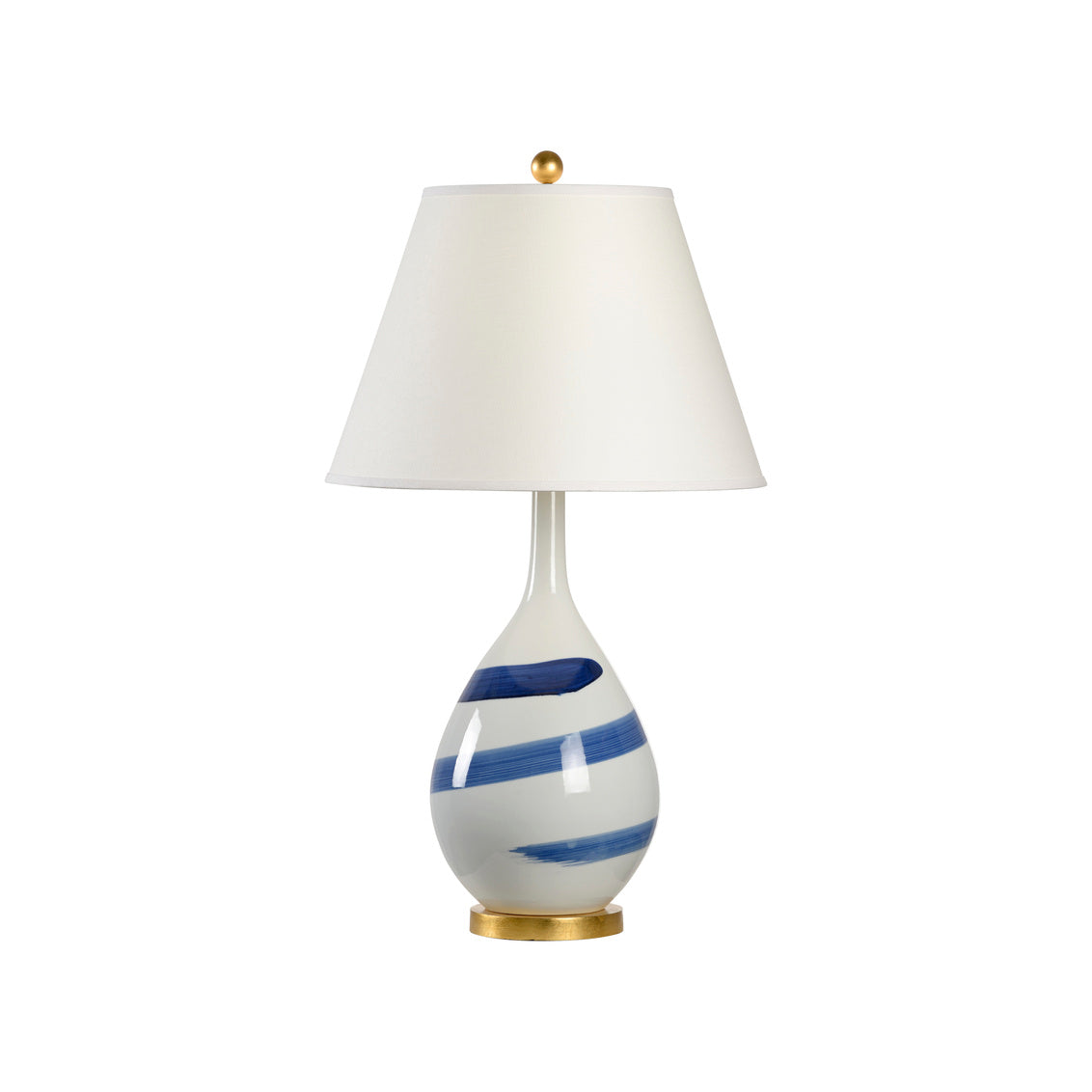 Blue Swirl Lamp in 35.5 / Porcelain - Chelsea House