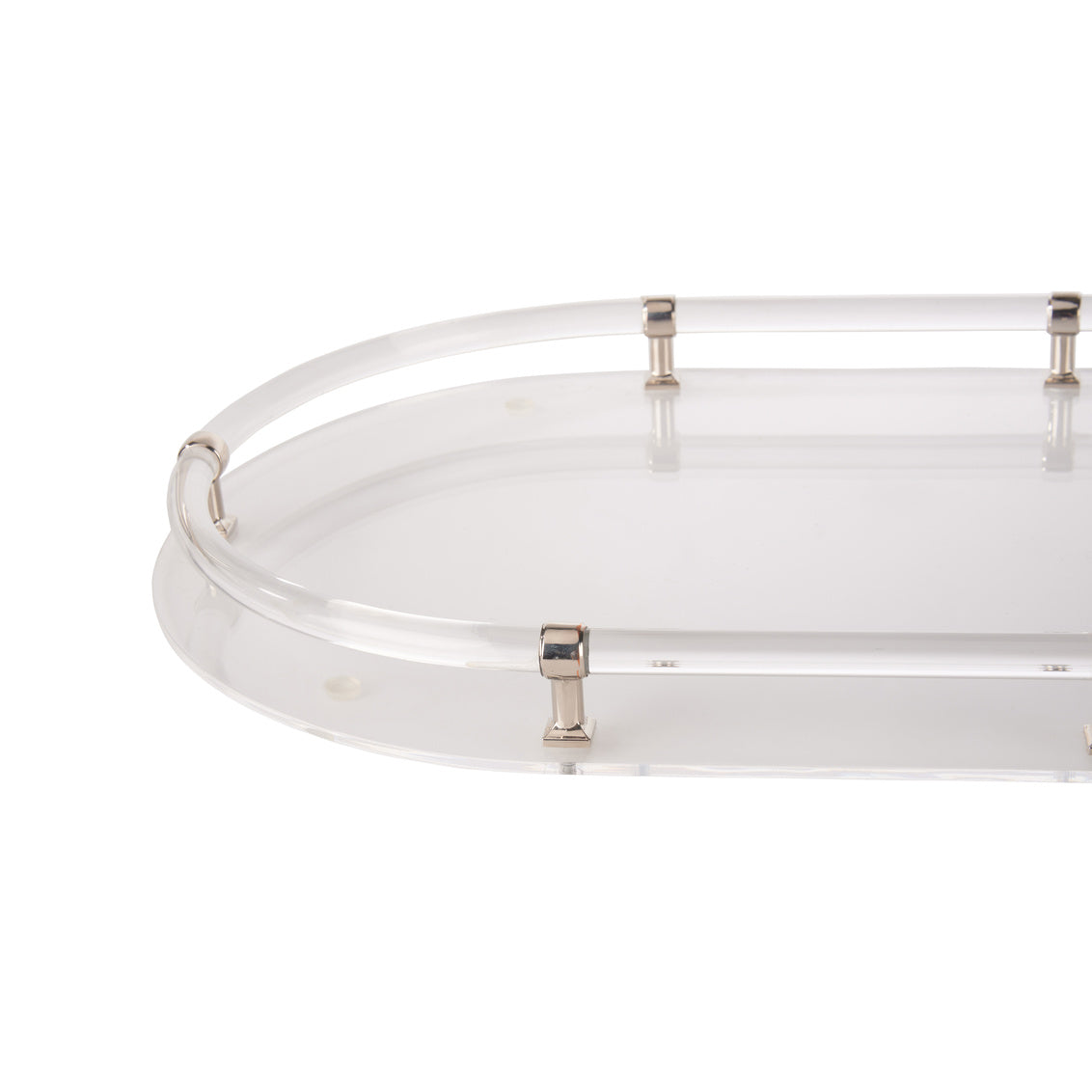Acrylic Oval Tray - Nickel