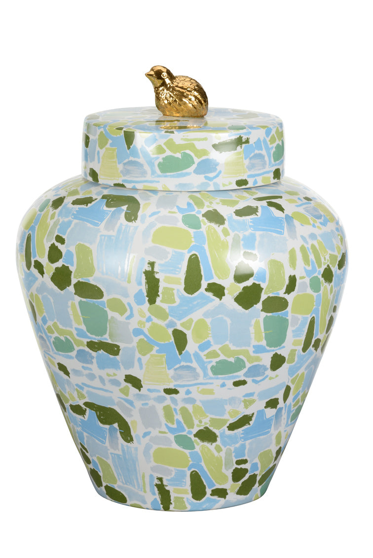 Lumberton Jar With Lid - Blue/Green