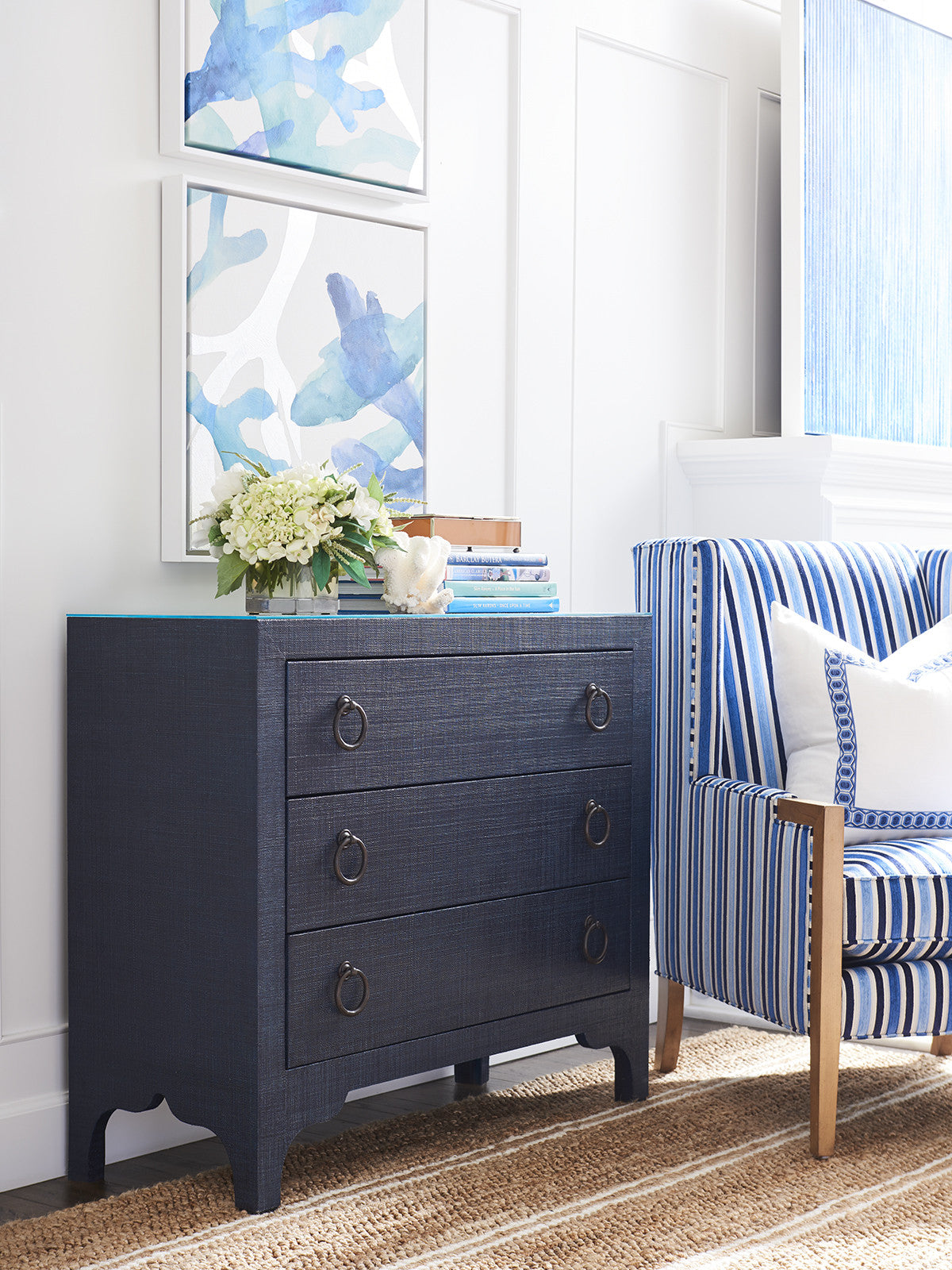 Balboa Island Raffia Hall Chest