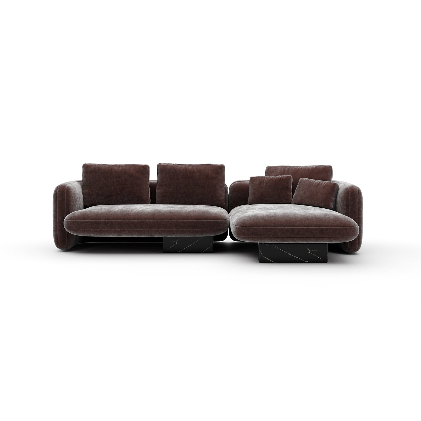 Overlap Right Chaise Sec Small Dk Taupe