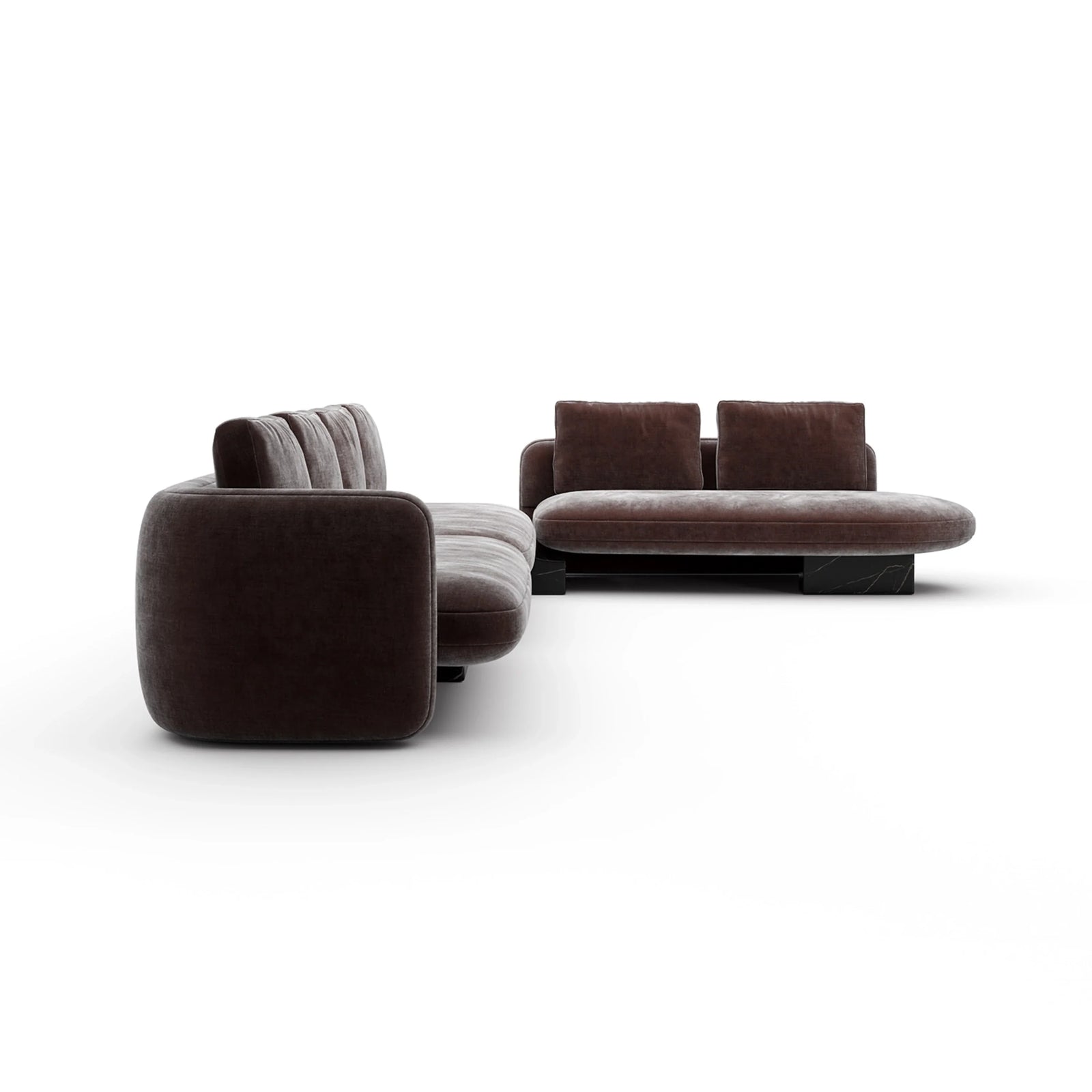 Overlap L Bumper Sectional Dk Taupe