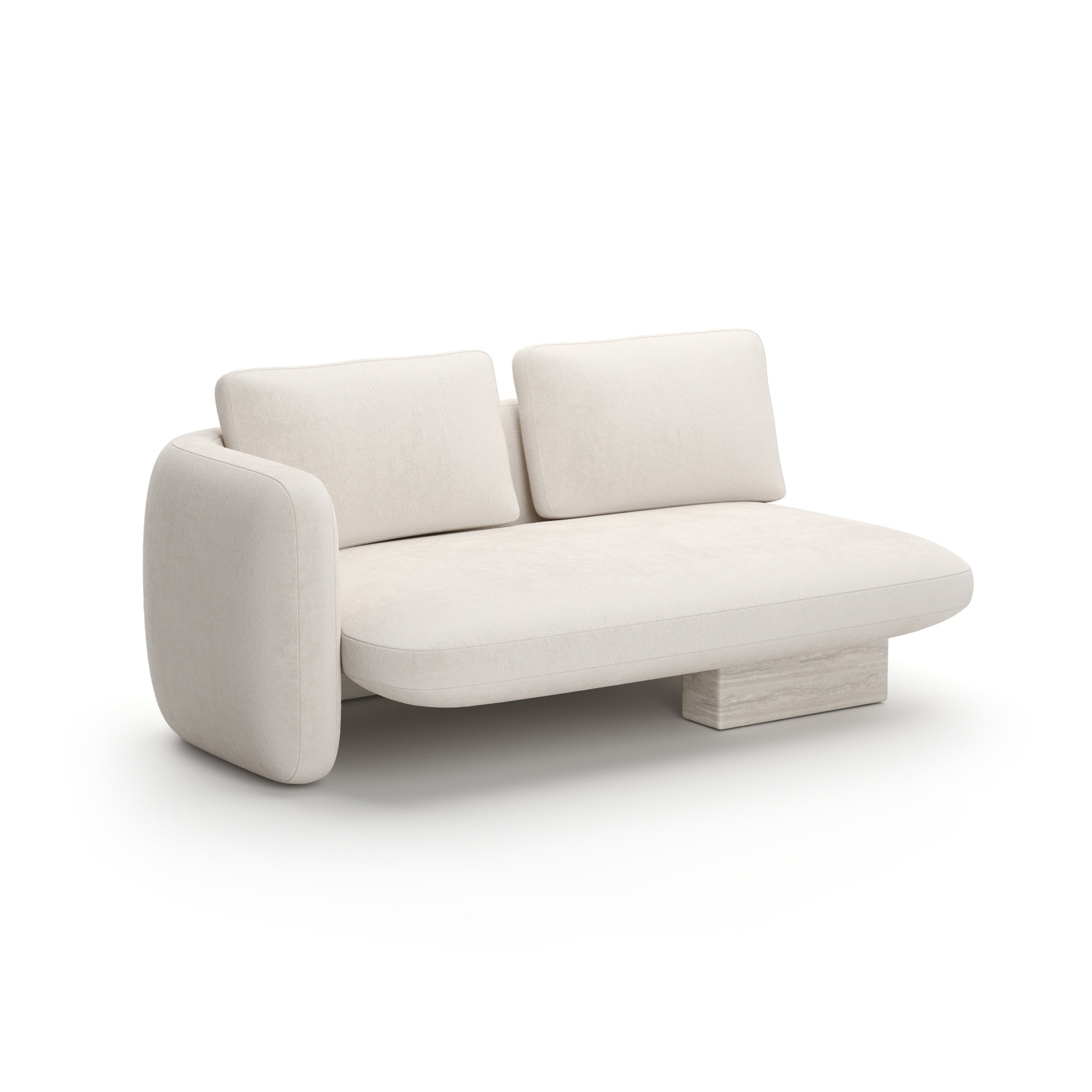 Overlap Laf Loveseat Ecru
