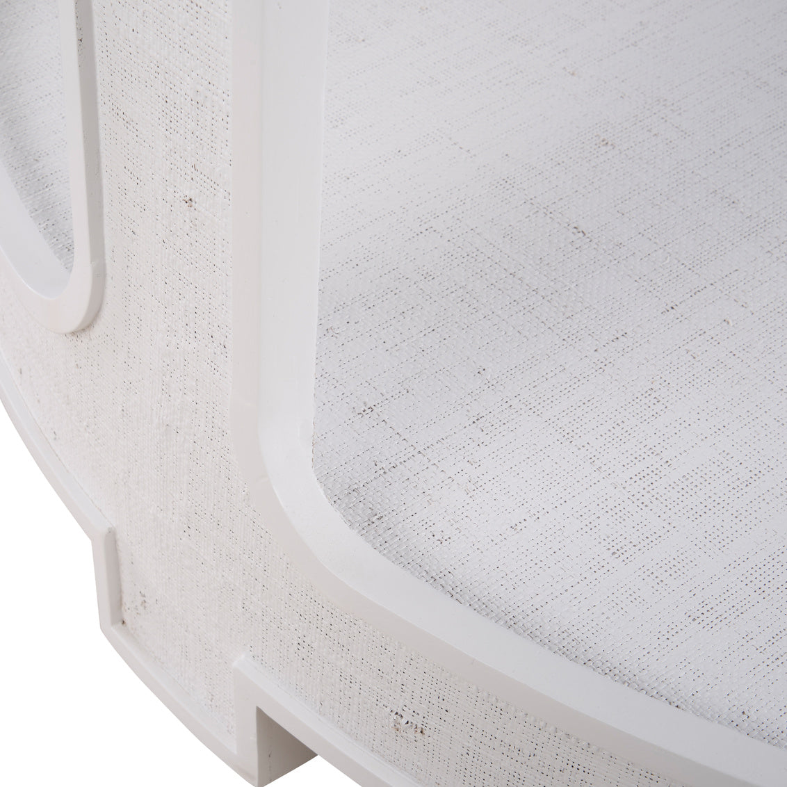 Yangon Hall Table - White in White/Gold / Raffia - Chelsea House