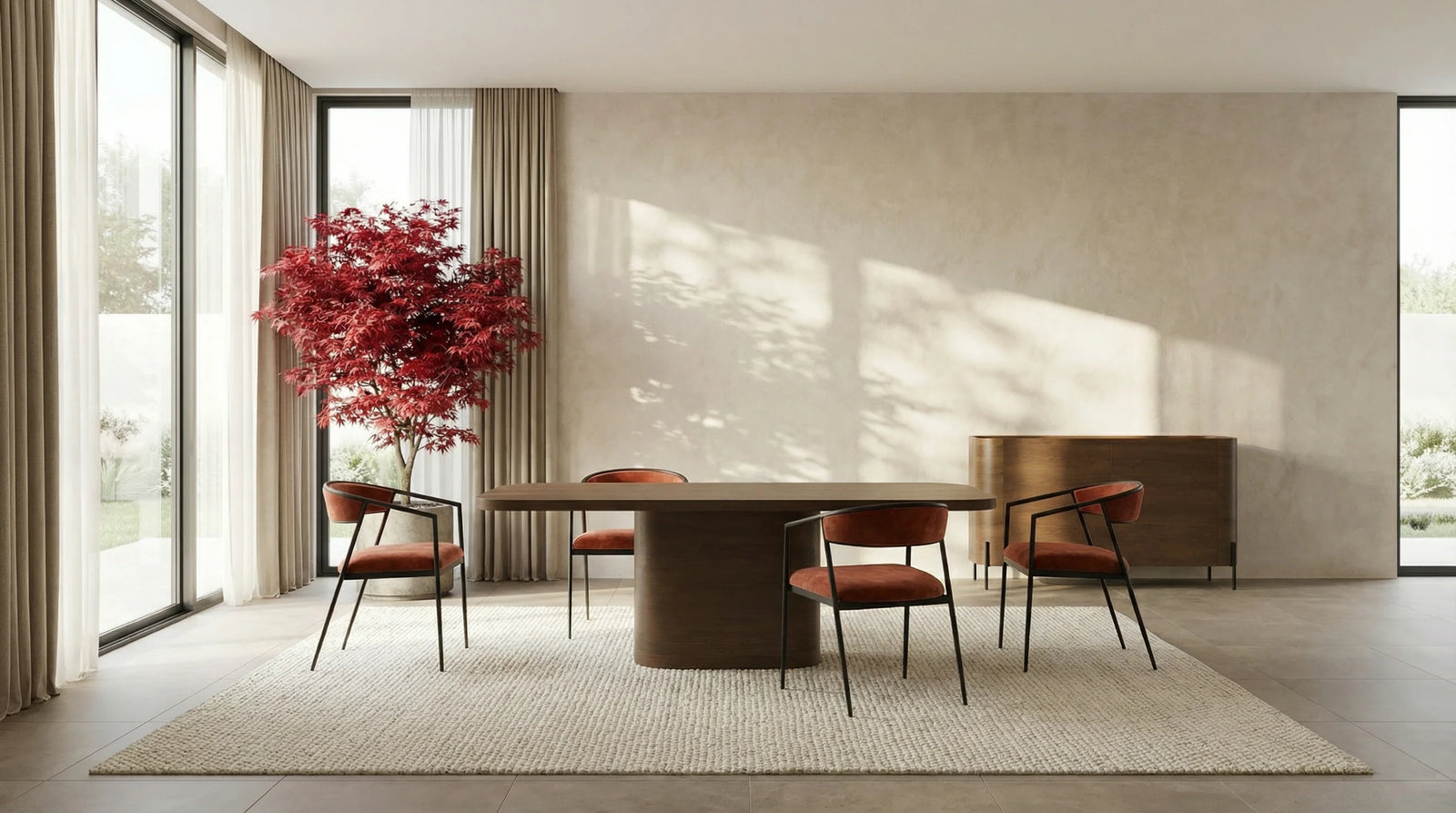 Atom Dining Table - Chocolate Nougat