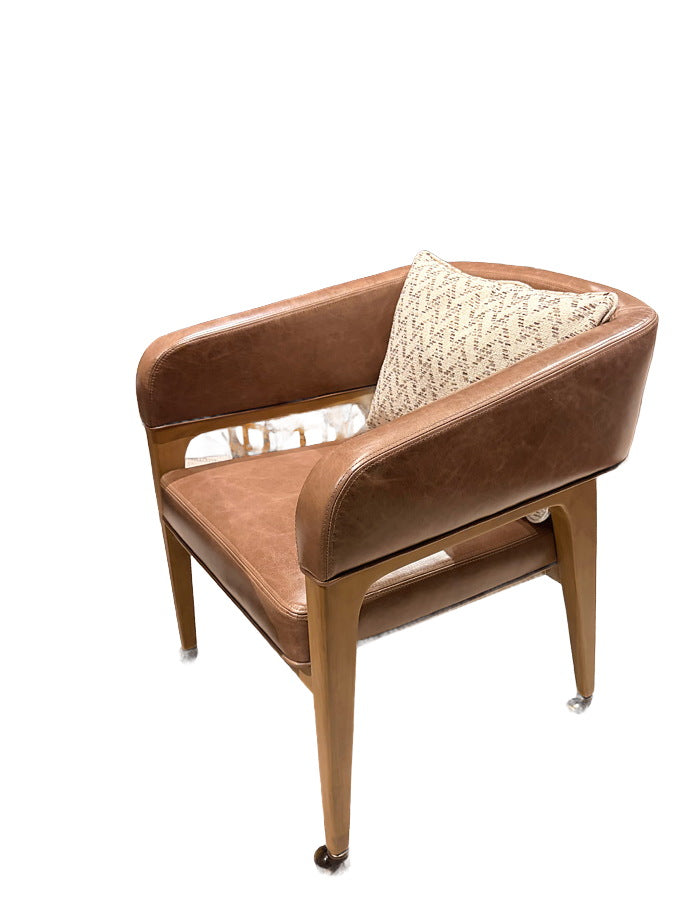 Gambit Chair w/Casters in H&M Tiburon Toffee/Mammoth Oatmeal