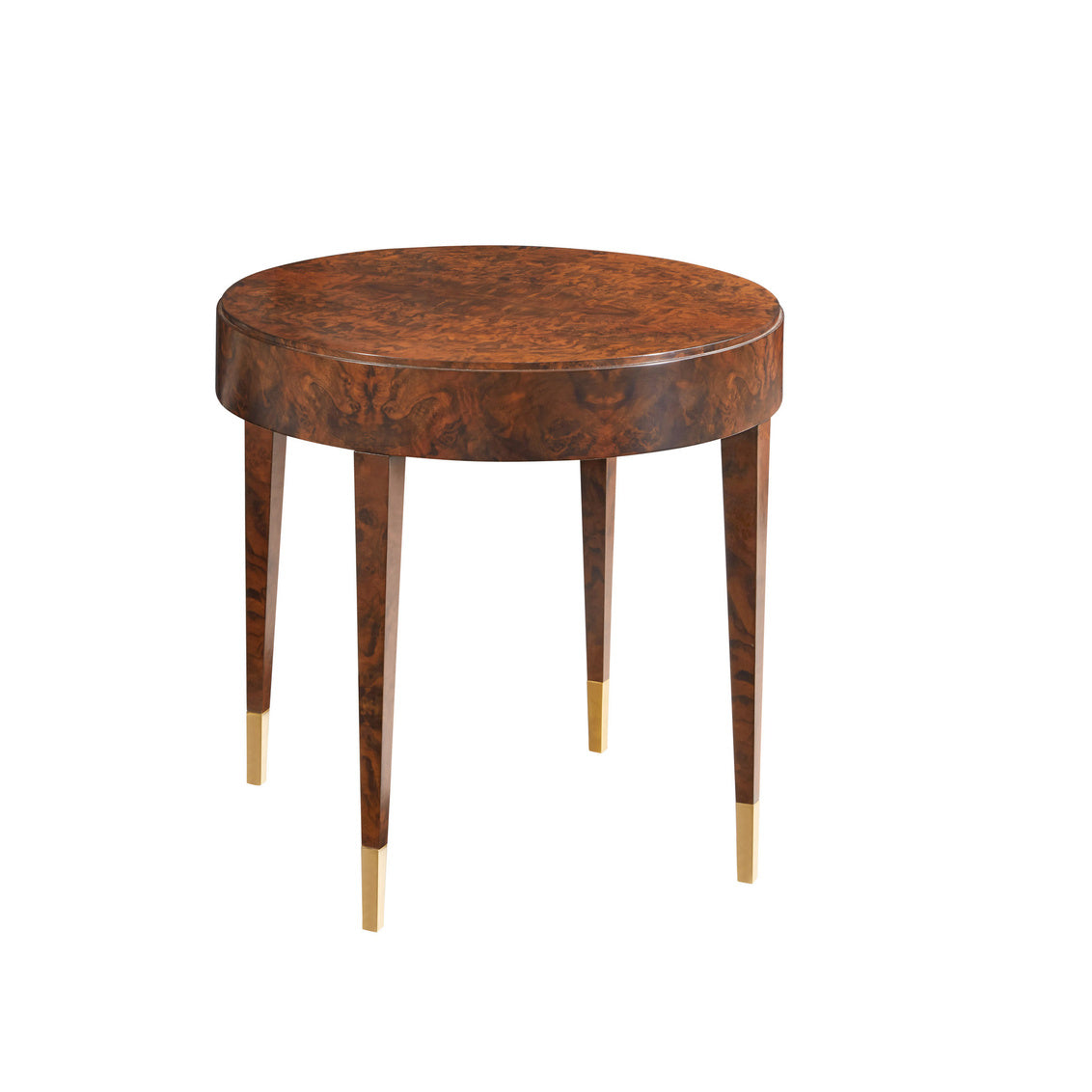 Modern History Salena Round End Table-Walnut Burl MH1200F01