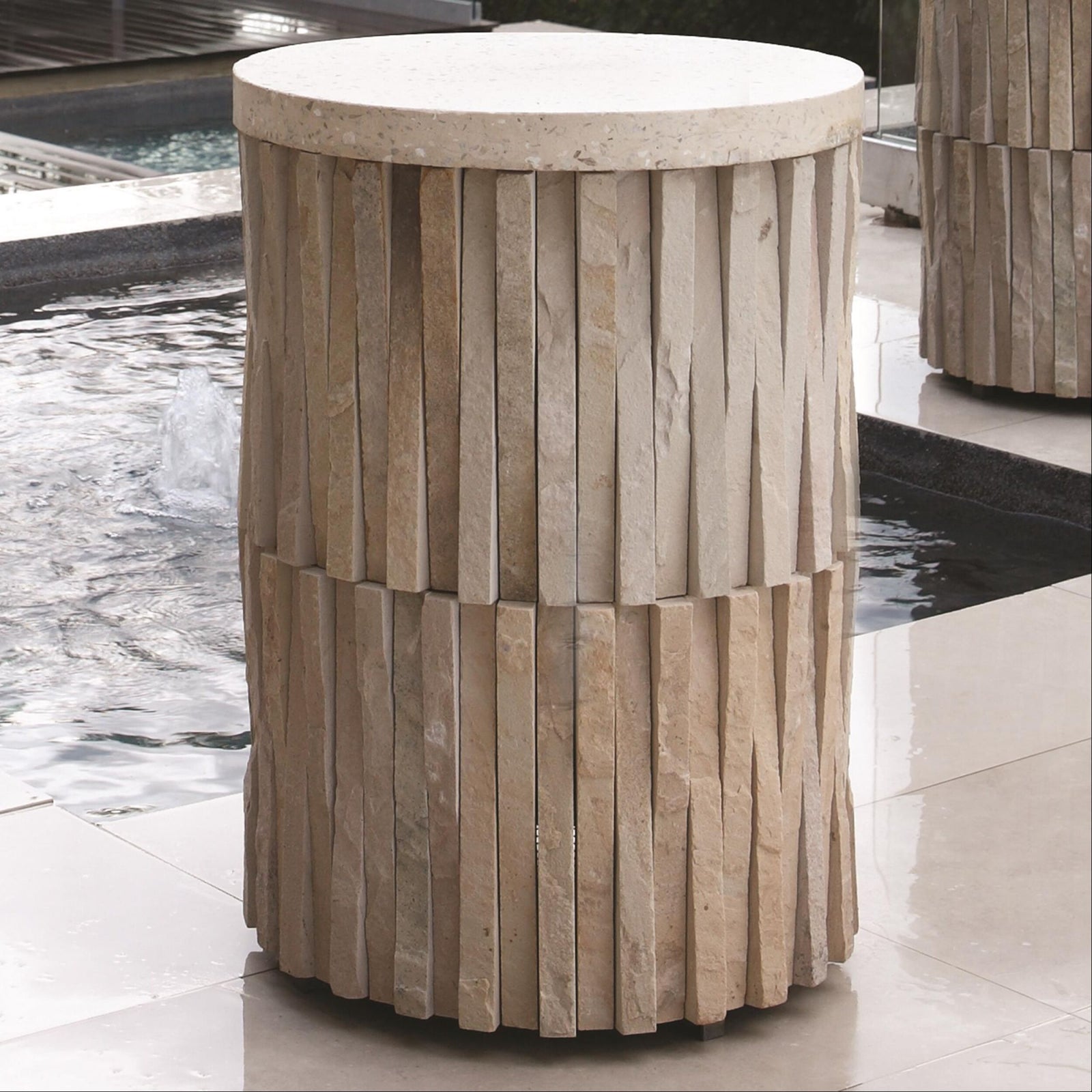 Round Teeter Totter Stone Table