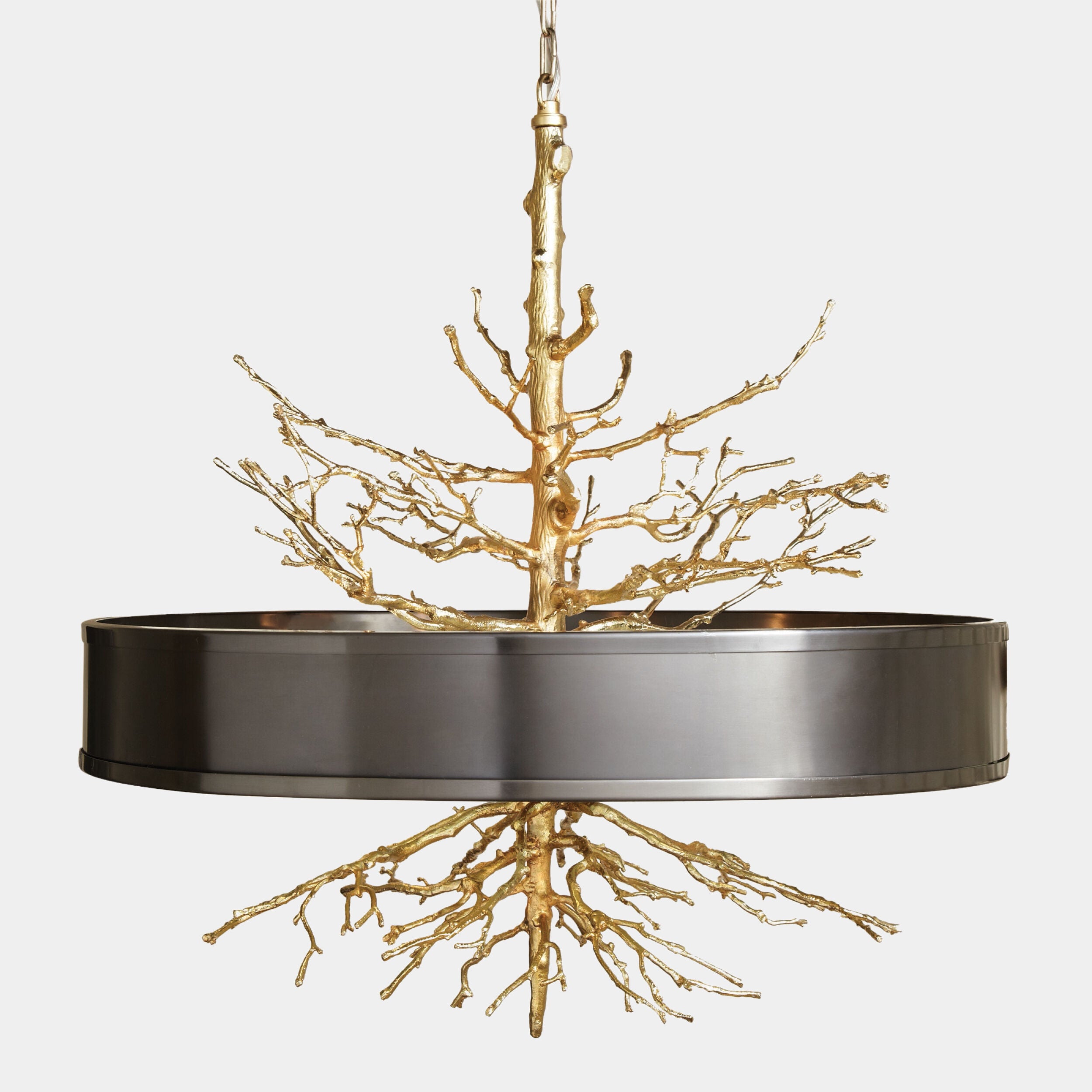 Twig Pendant-Brass w/Bronze Shade
