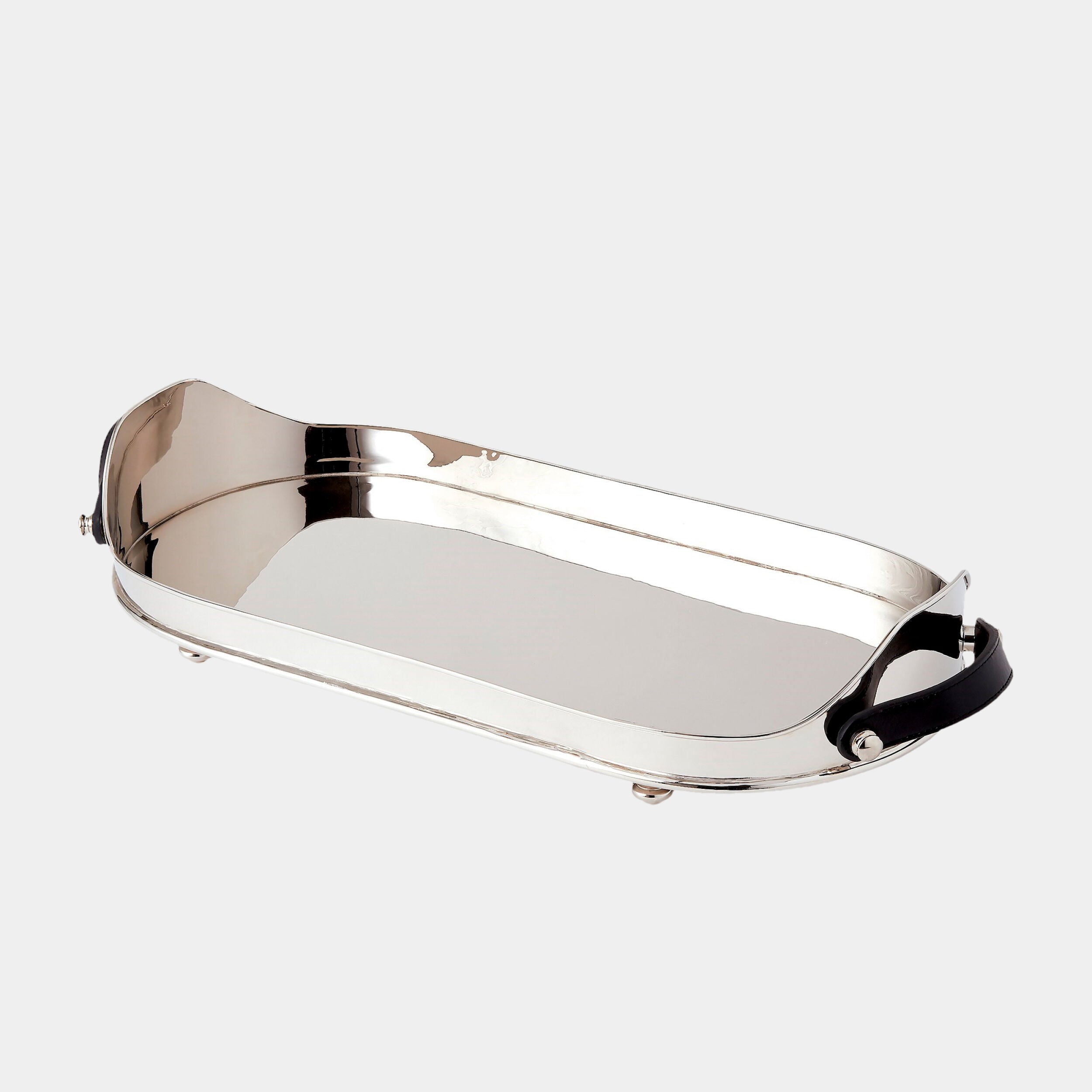 Xander Drinks Tray w/Leather Handles