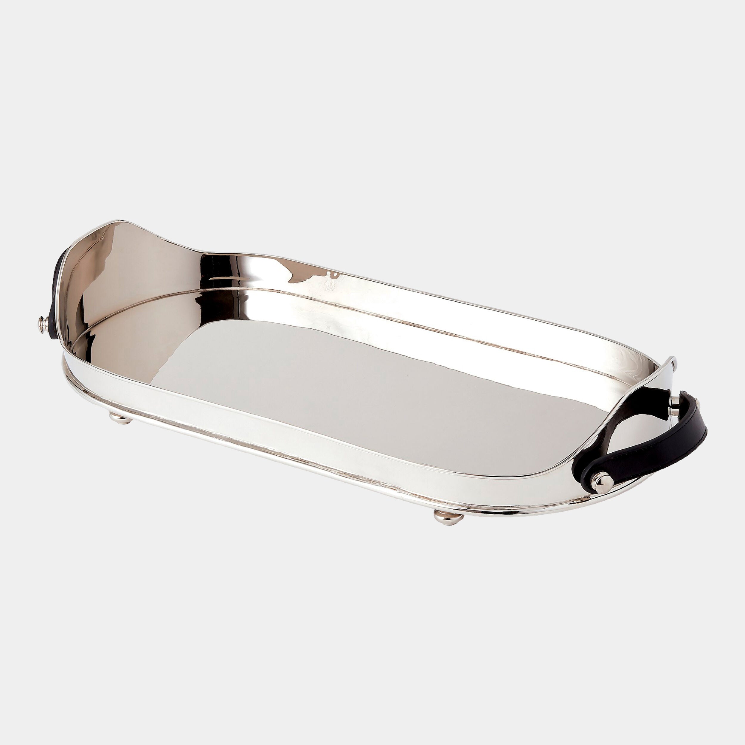 Xander Drinks Tray w/Leather Handles