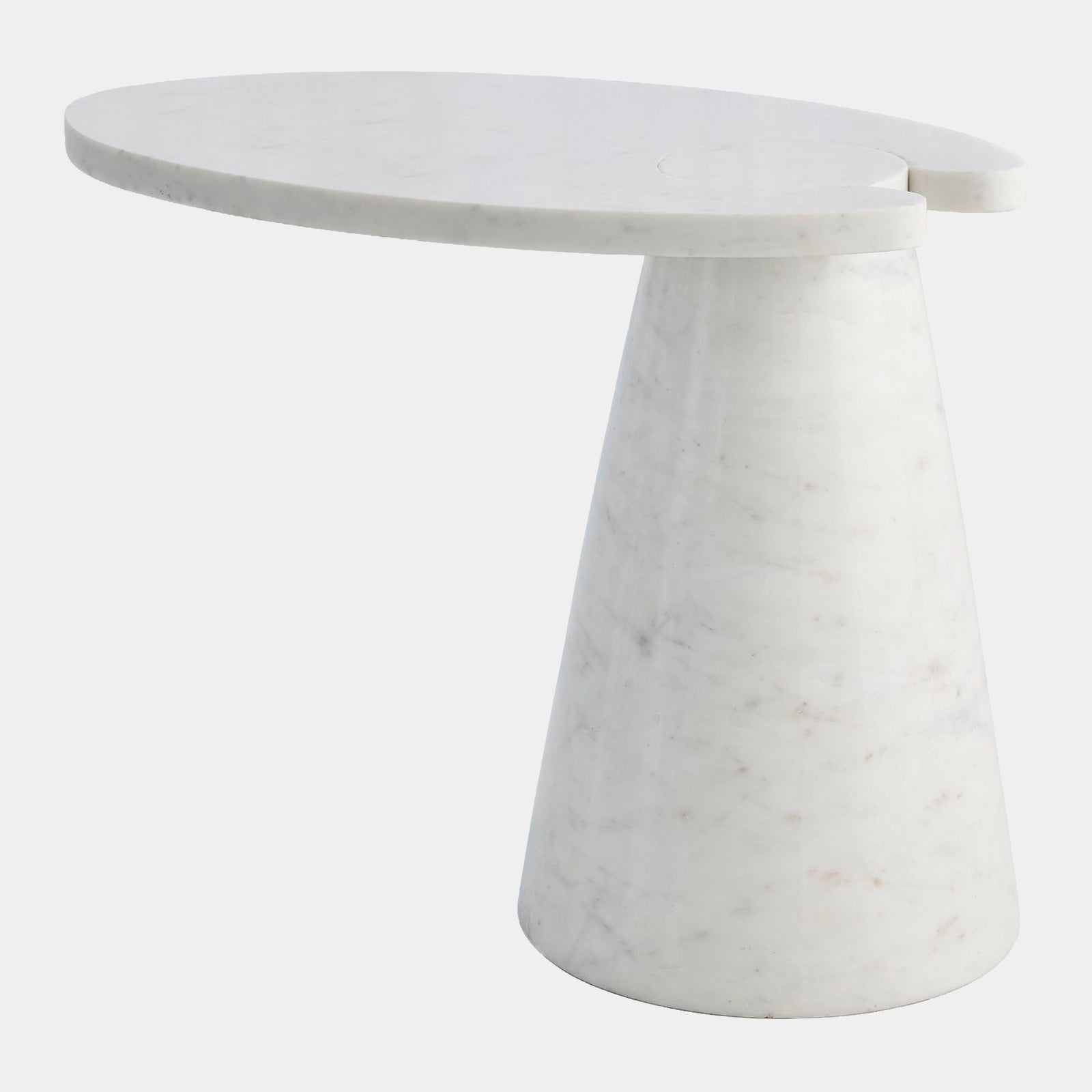 Sutter Cone Cantilever Table-White Marble